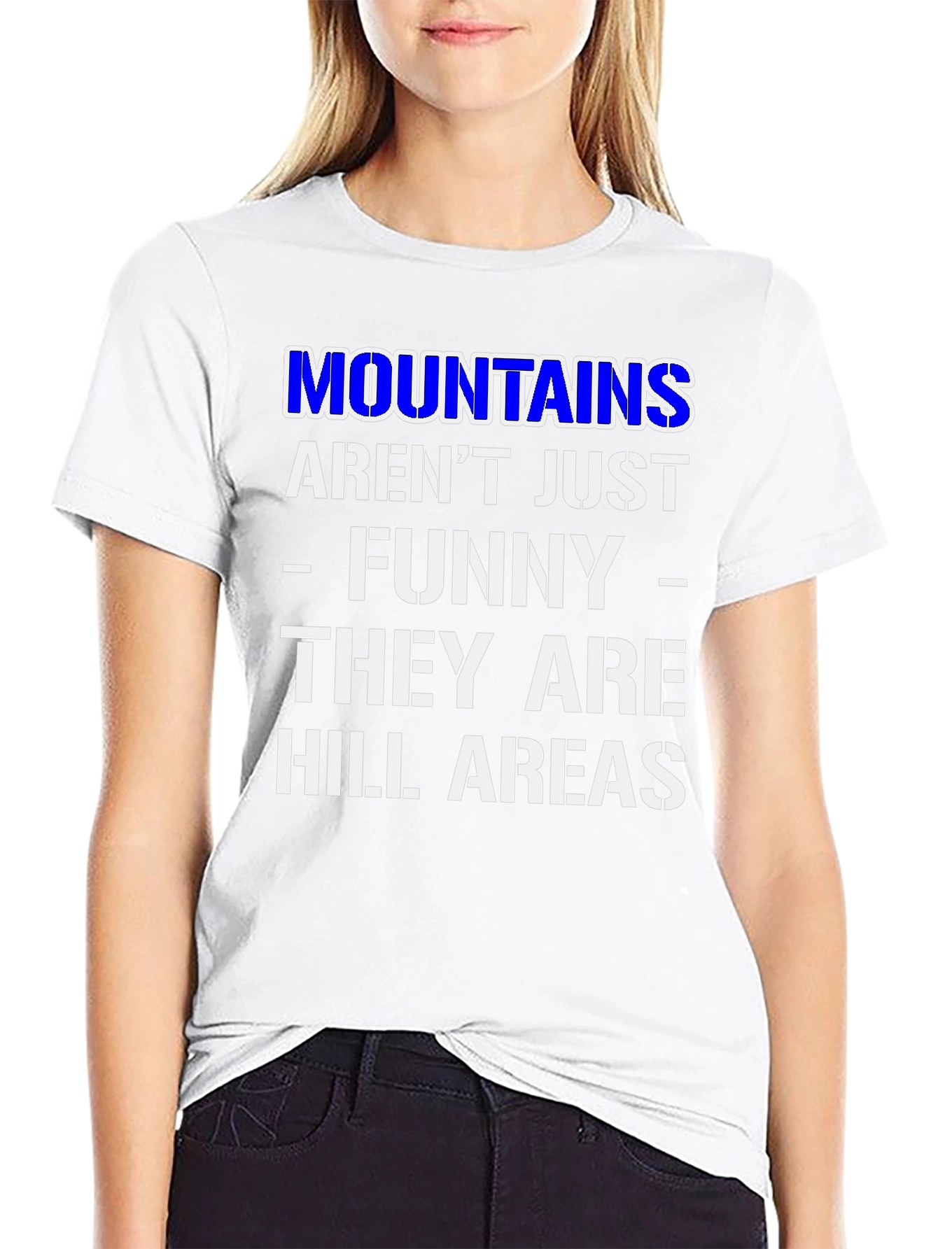Black Funny Mountains Hill Areas Black T-Shirt view 9
