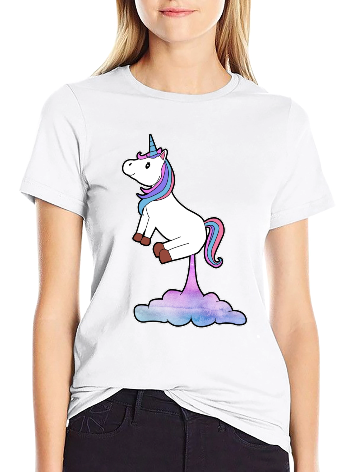 Black Unicorn Poop Cloud Men's Graphic T-Shirt view 9