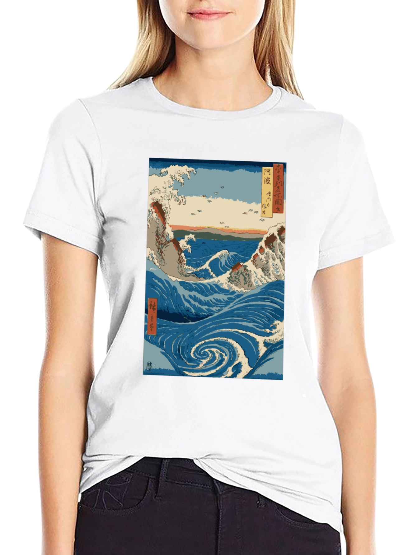 Black Great Wave Graphic Tee view 9