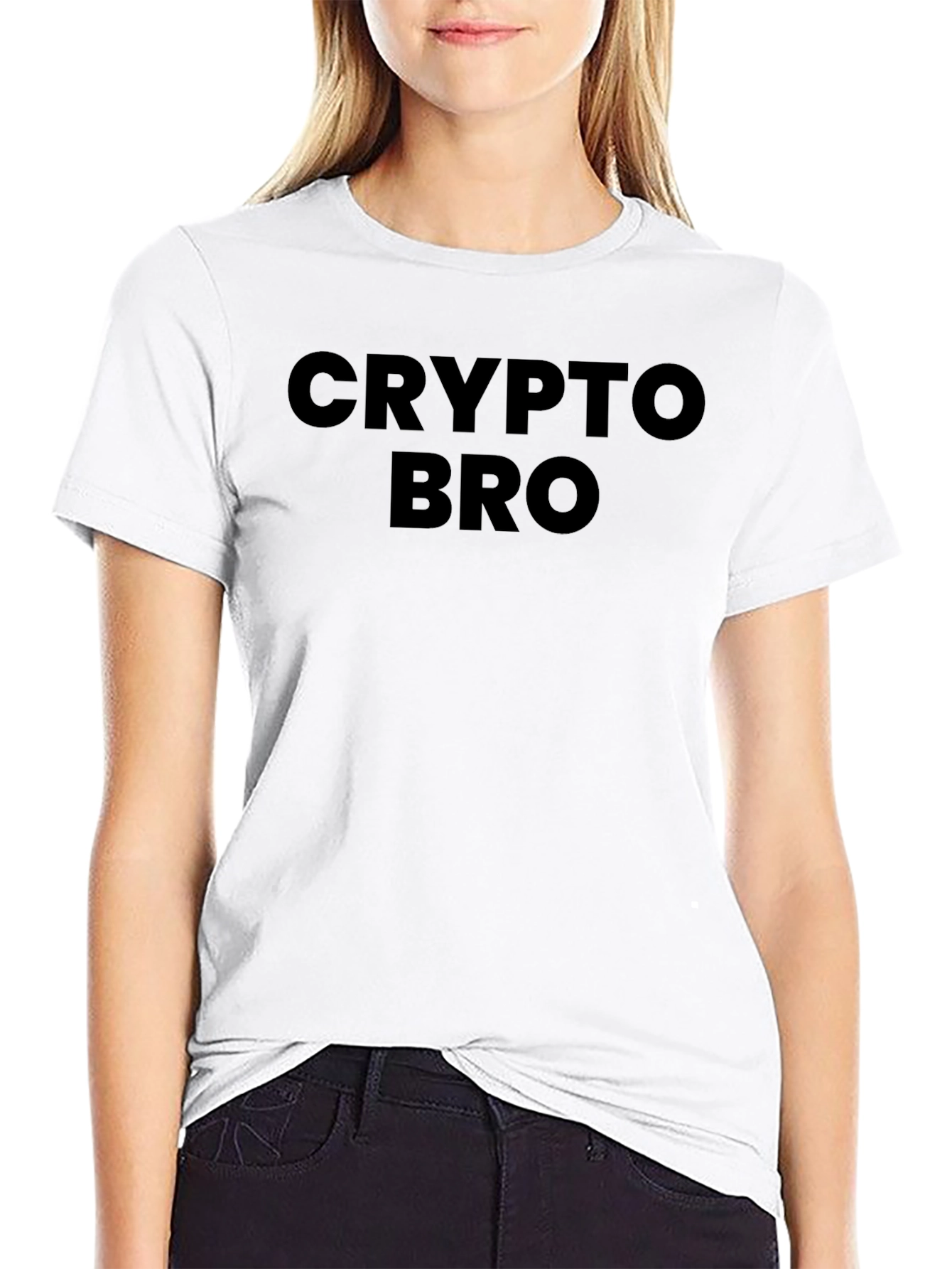 Black Crypto Bro Graphic Tee - Black Cotton T-Shirt view 9