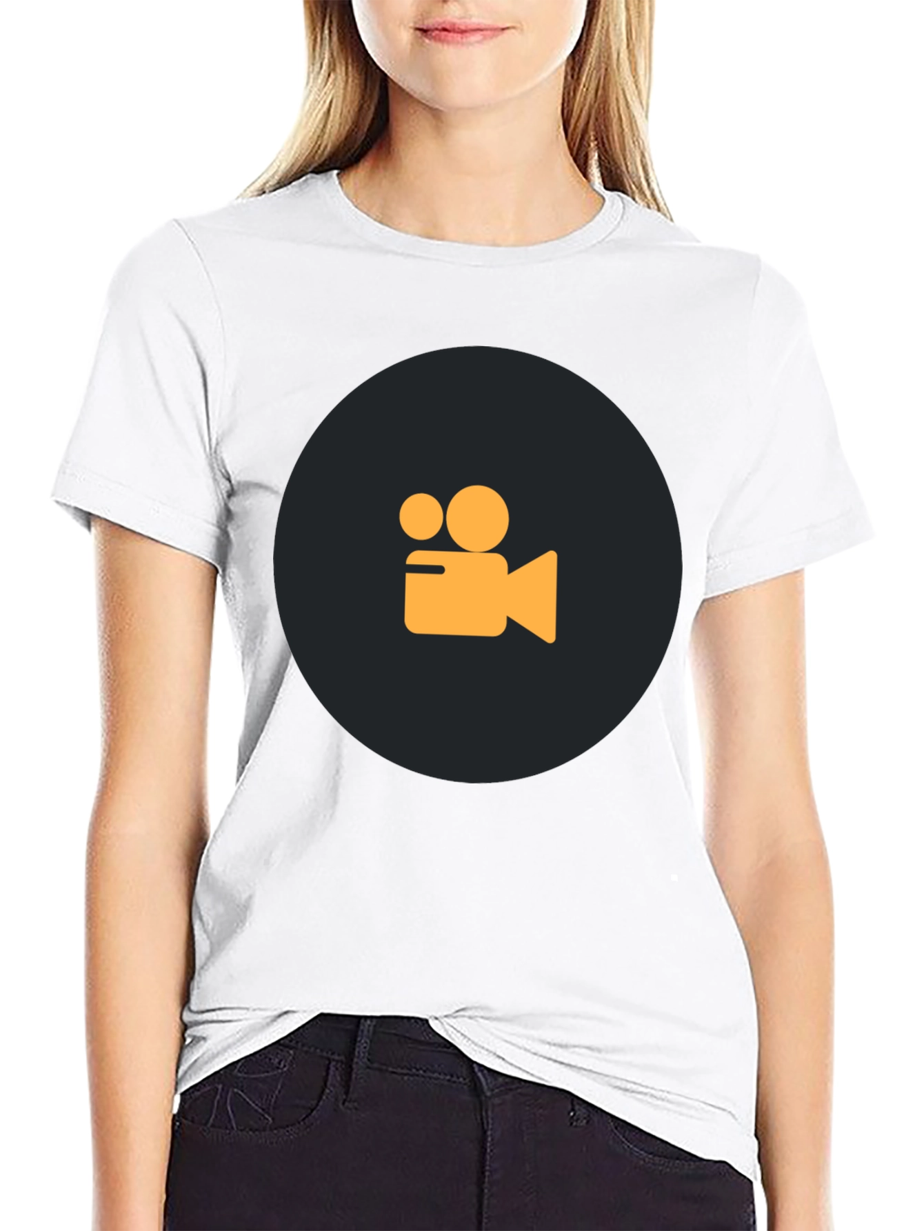 Black Retro Film Camera Black T-Shirt view 9