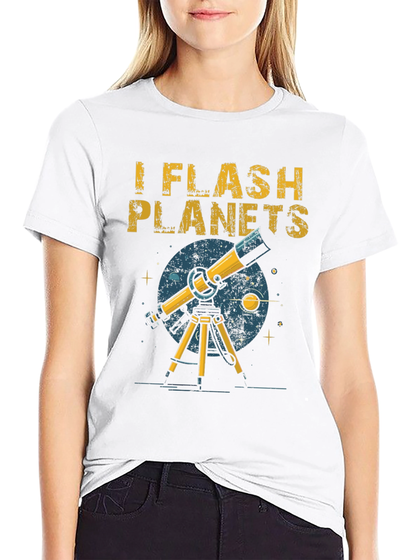 Black I Flash Planets T-Shirt - Astronomy Humor view 9