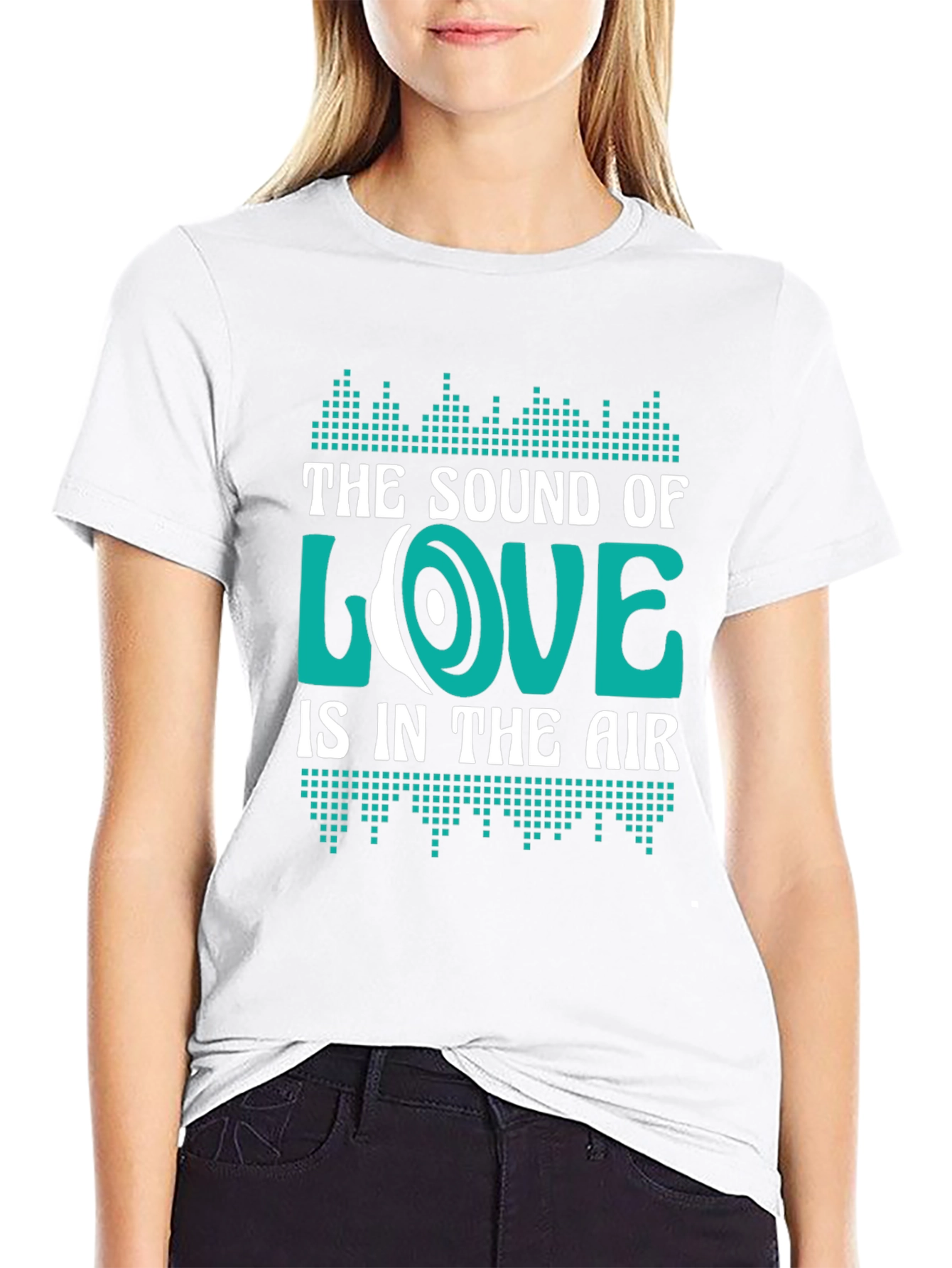 Black Sound of Love Graphic Tee - Black Cotton Blend view 9