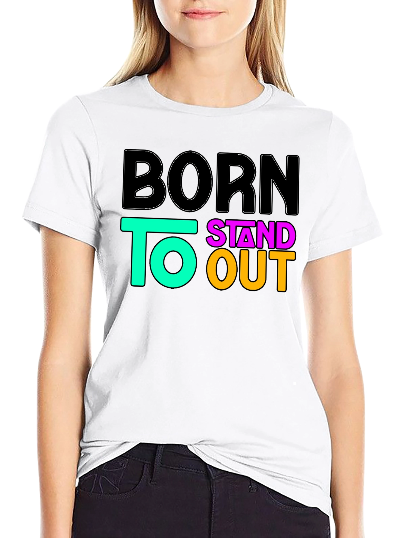 Black Born to Stand Out Graphic Tee - Black view 9