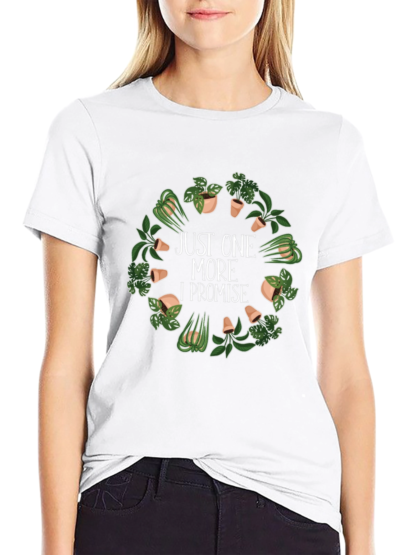 Black Just One More Plant T-Shirt - Black, Gardener's Gift view 9