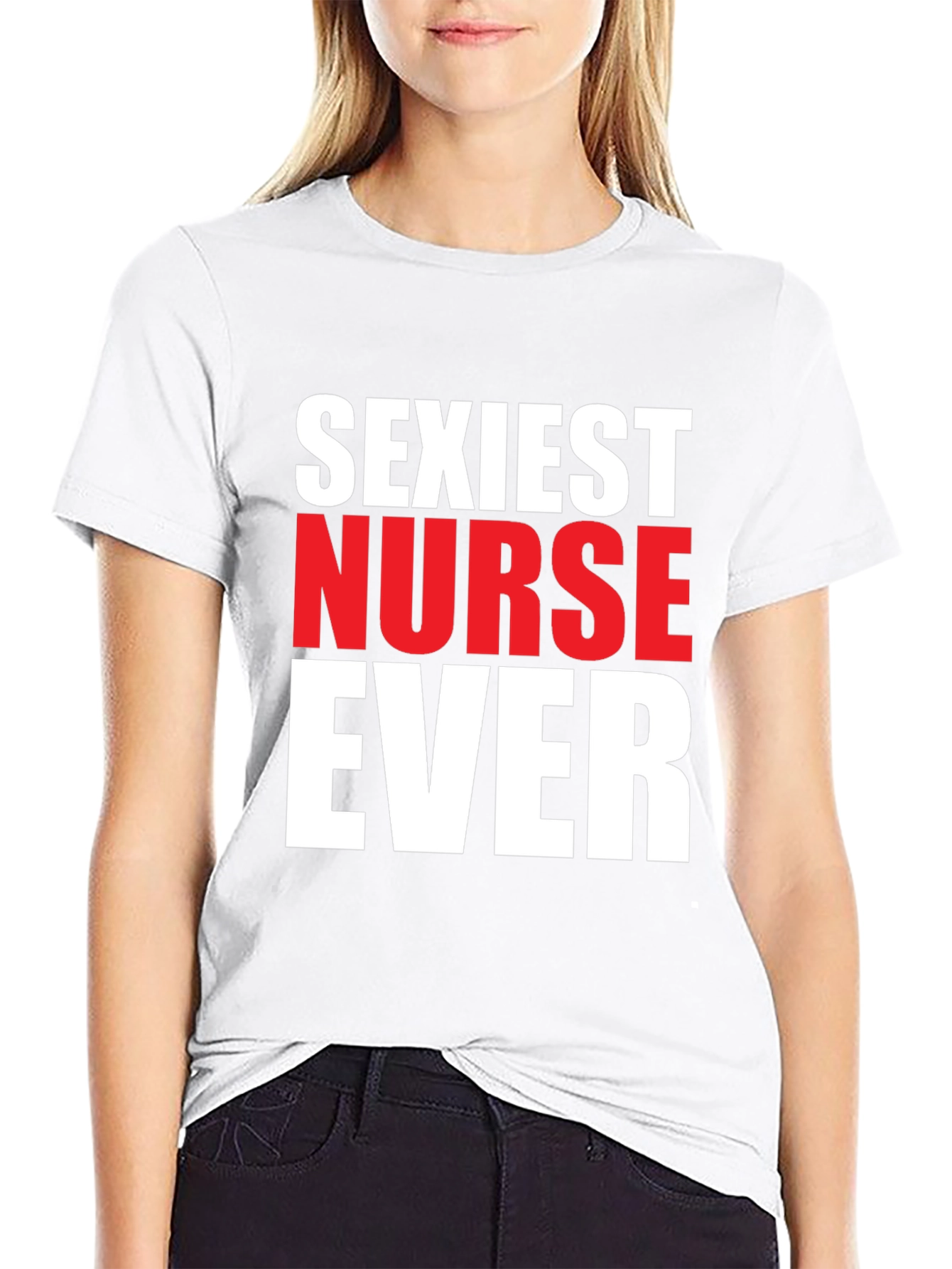 Black Sexiest Nurse Ever Graphic Tee - Black Cotton view 9