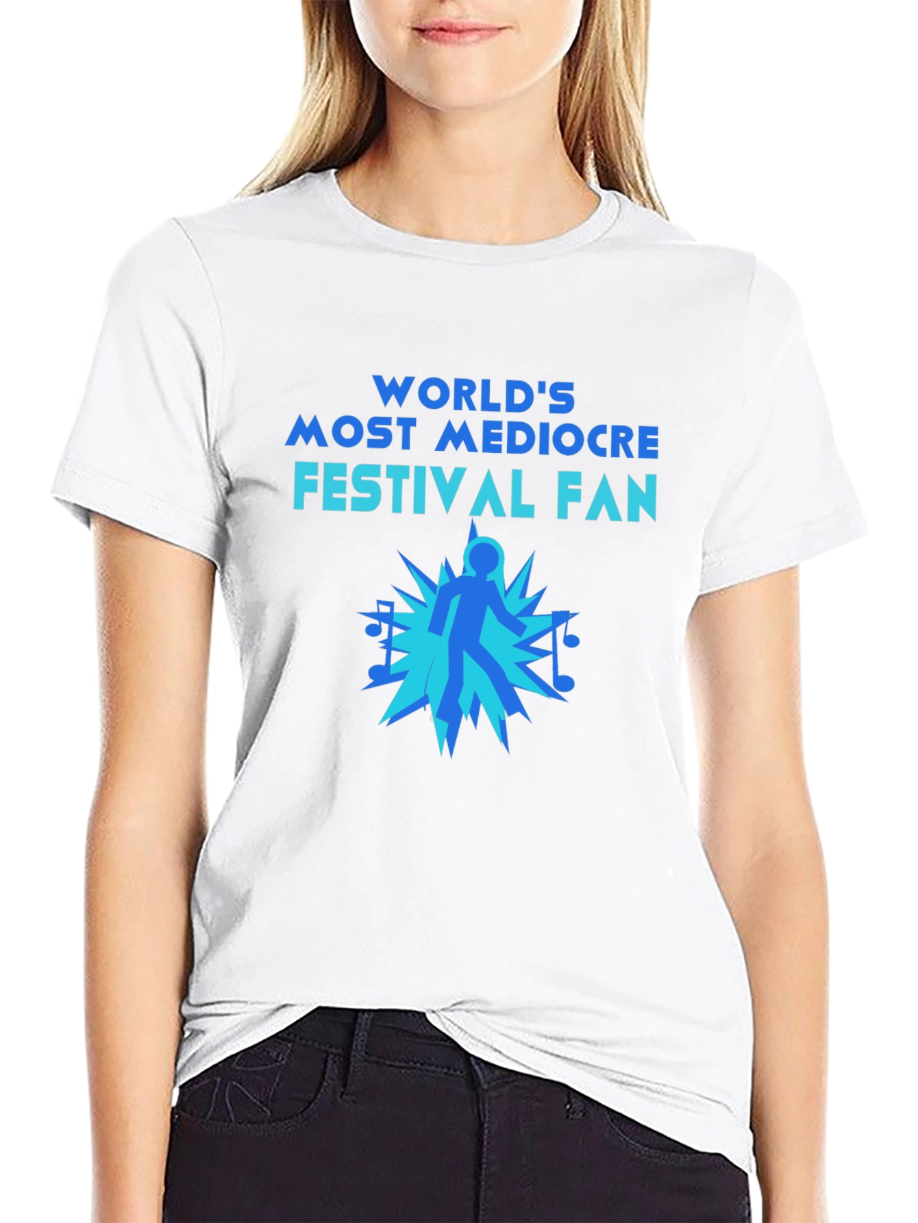 Black Mediocre Festival Fan T-Shirt - Music Lover Tee view 9