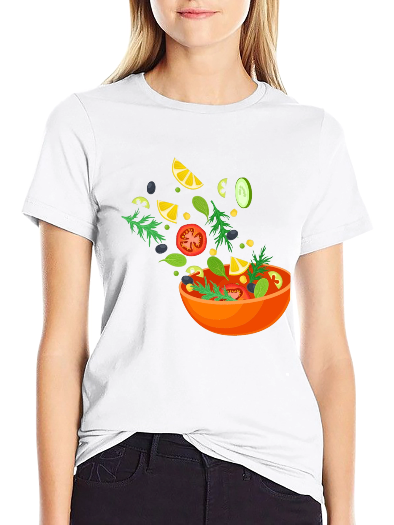 Black Salad Graphic Black T-Shirt view 9