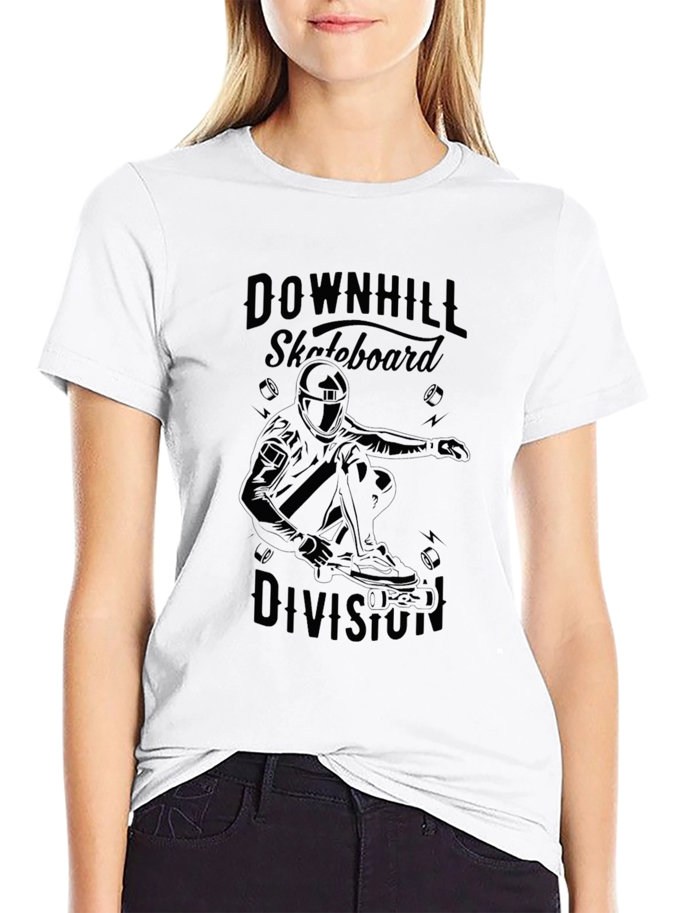 Black Downhill Skateboard Division Graphic Tee view 9