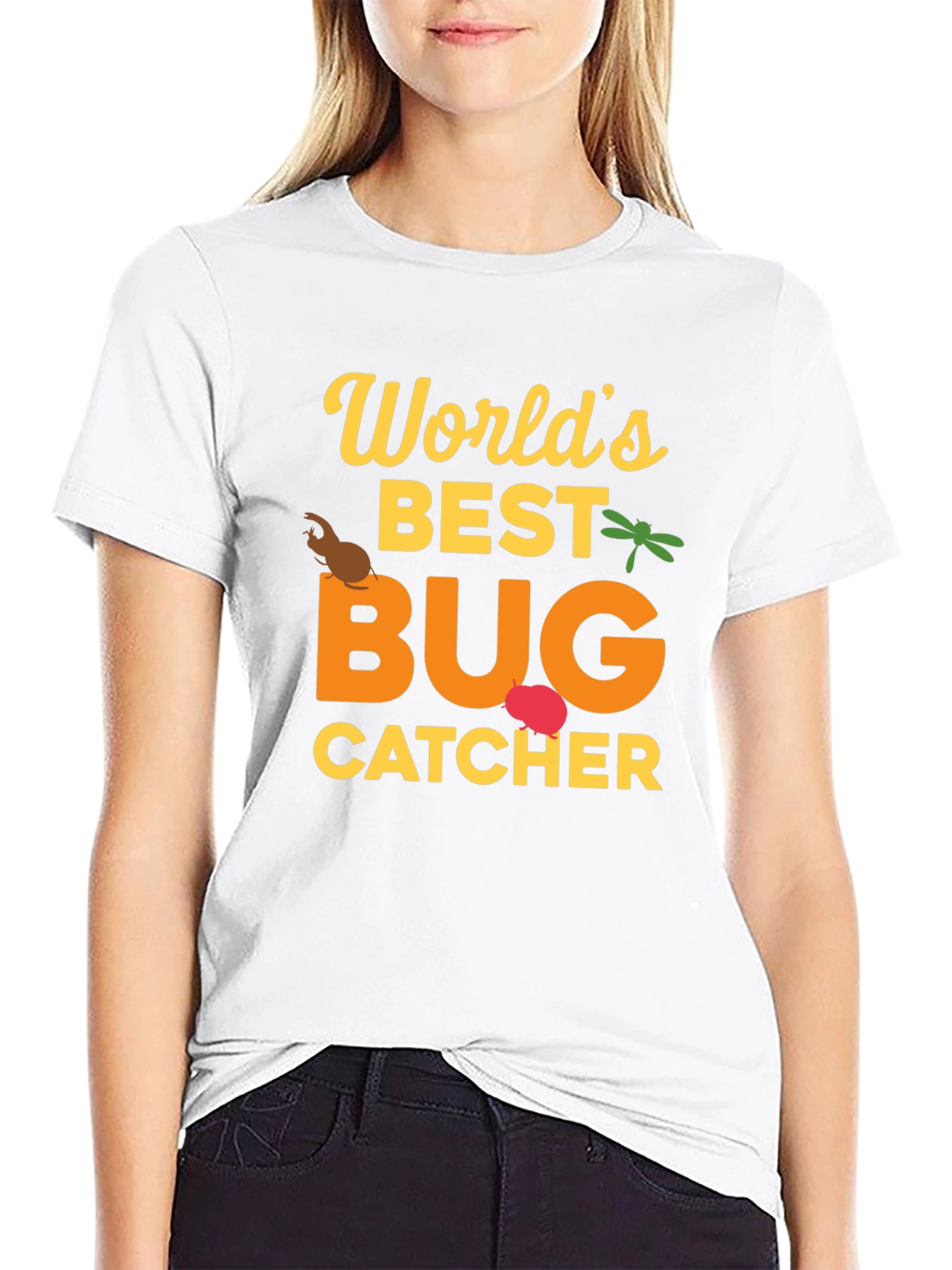 Black World's Best Bug Catcher Graphic T-Shirt view 9