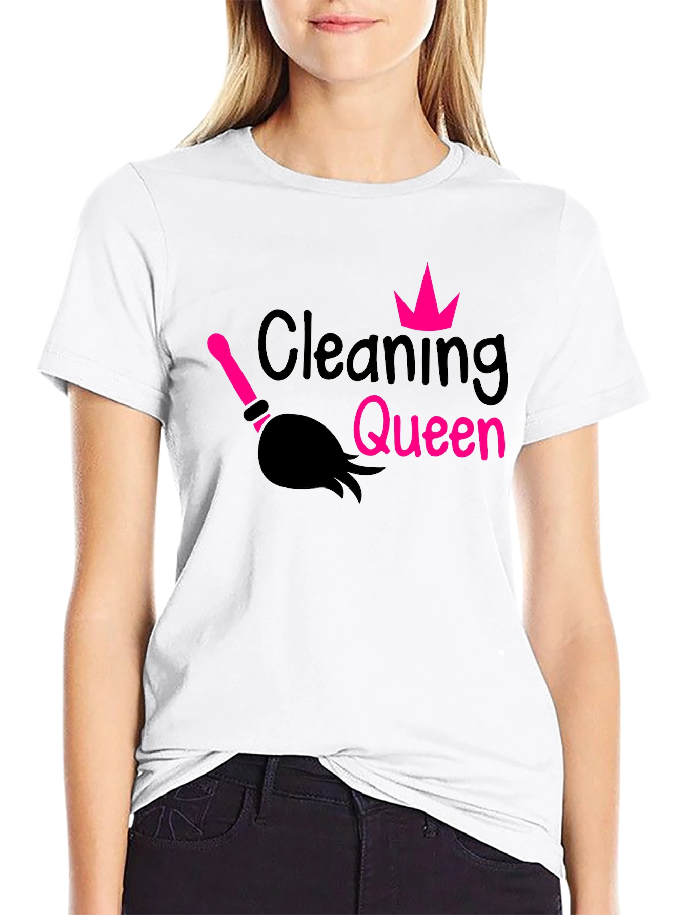 Black Cleaning Queen Graphic Tee - Black T-Shirt view 9
