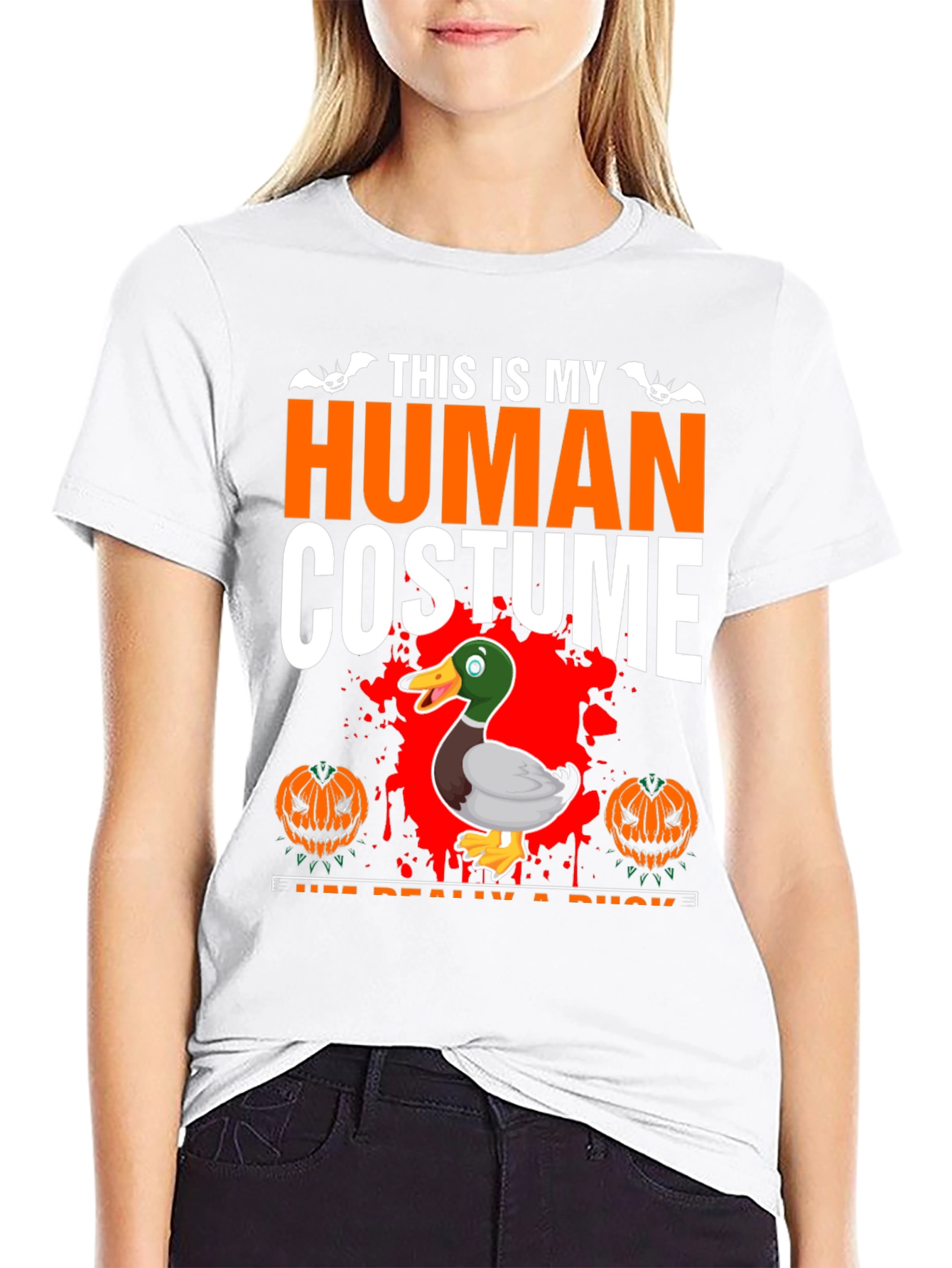 Black This Is My Human Costume I'm Really a Duck T-Shirt view 9