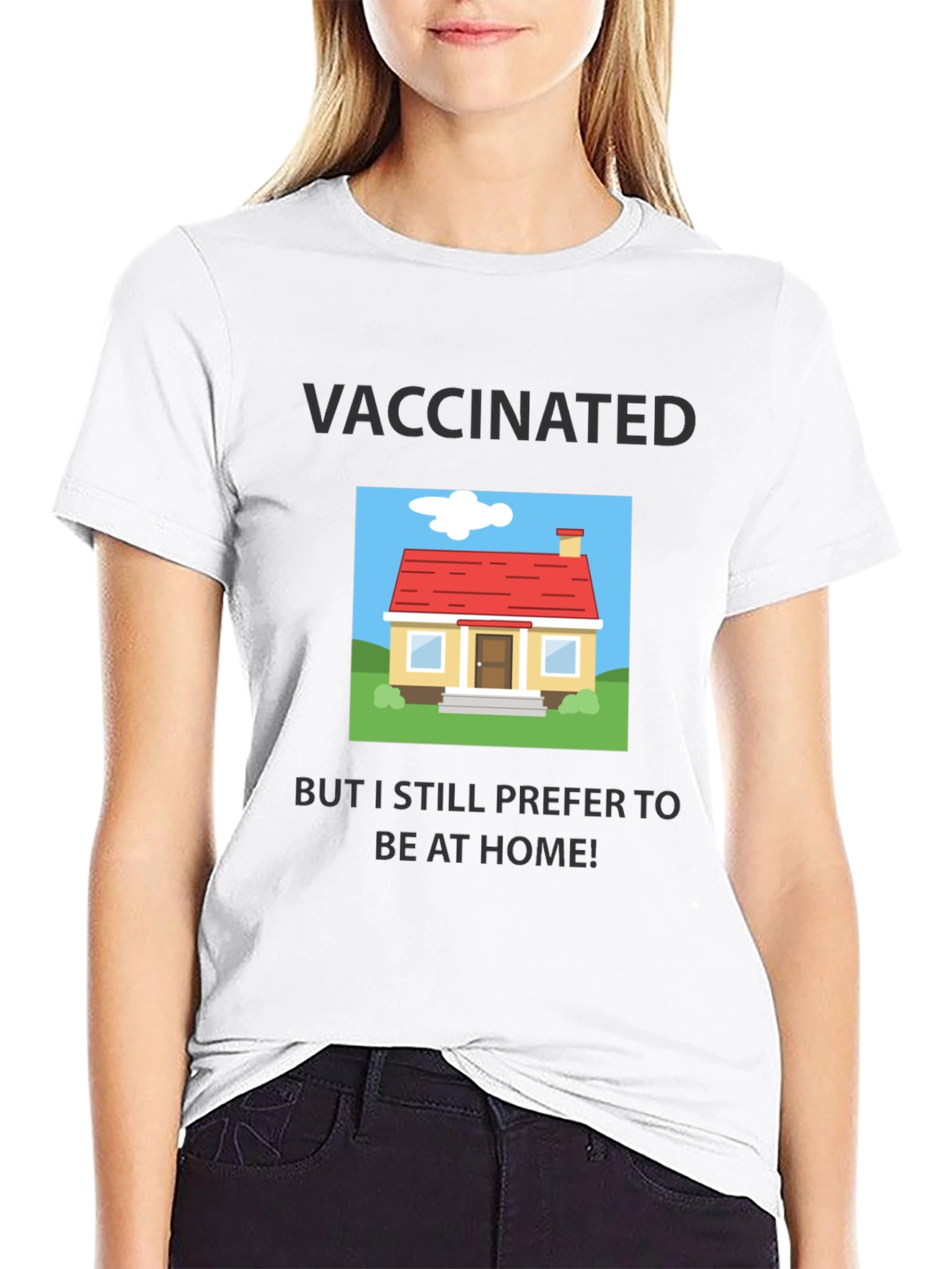 Black Vaccinated Stay-at-Home T-Shirt view 9