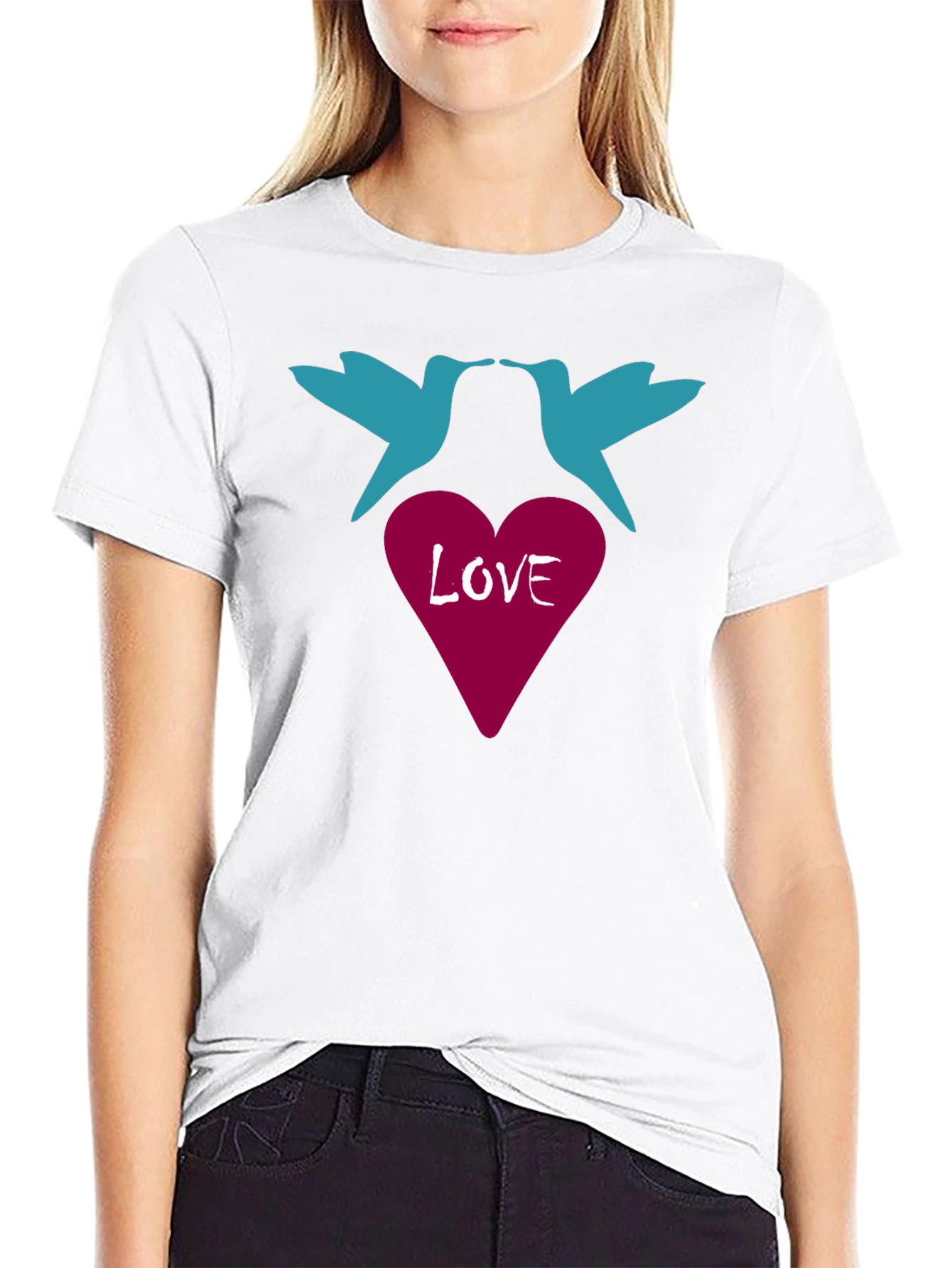 Black Love Birds Graphic Tee - Stylish Casual Wear view 9
