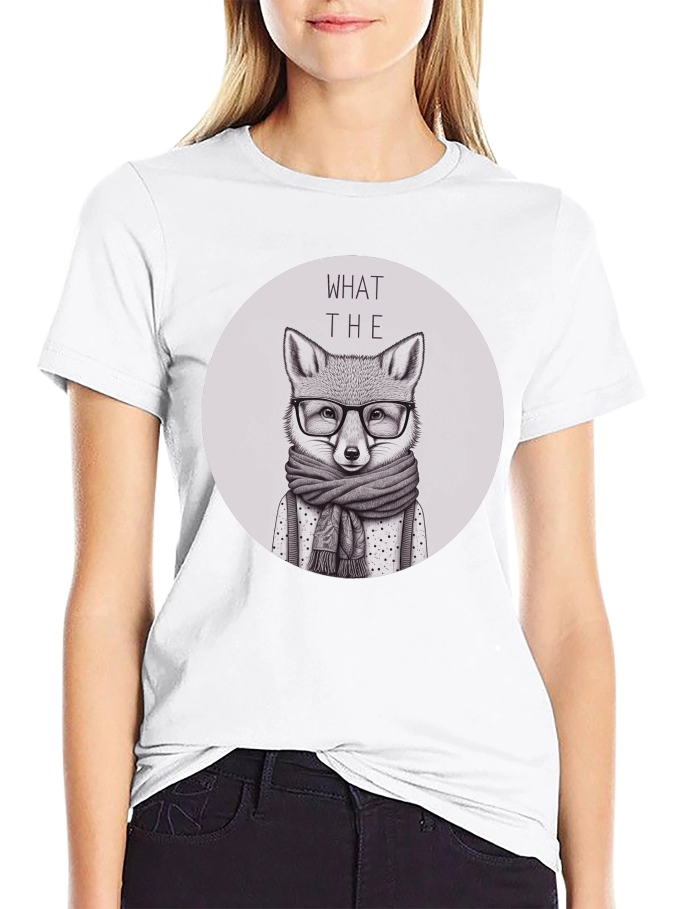 Black What the Fox T-Shirt - Novelty Animal Tee view 9