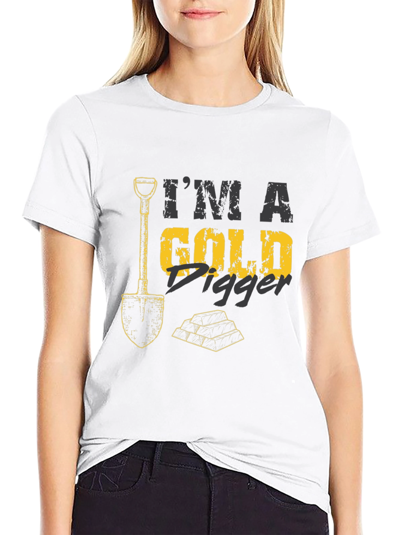 Black I'm A Gold Digger Black T-Shirt view 9