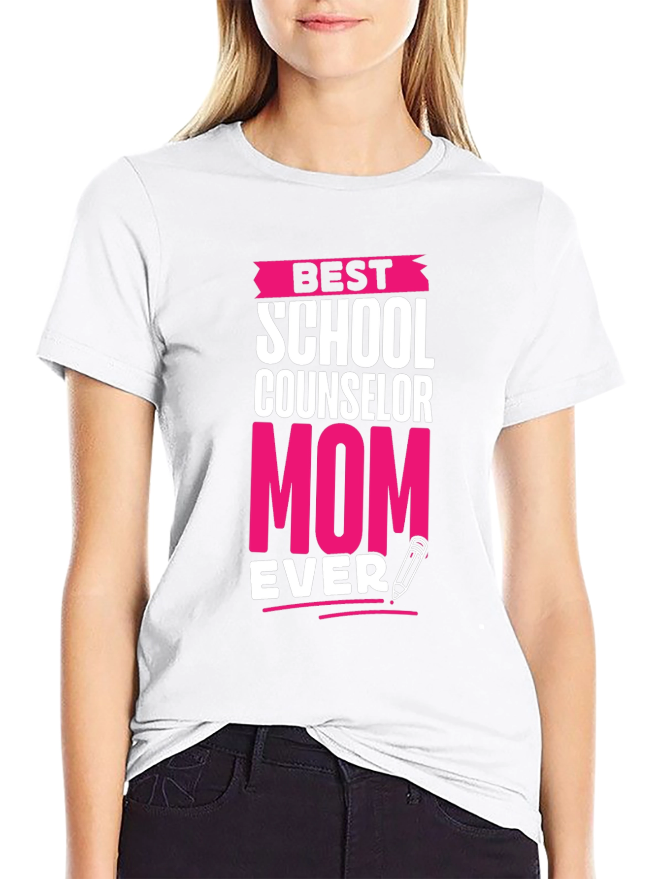 Black Best School Counselor Mom Ever T-Shirt view 9