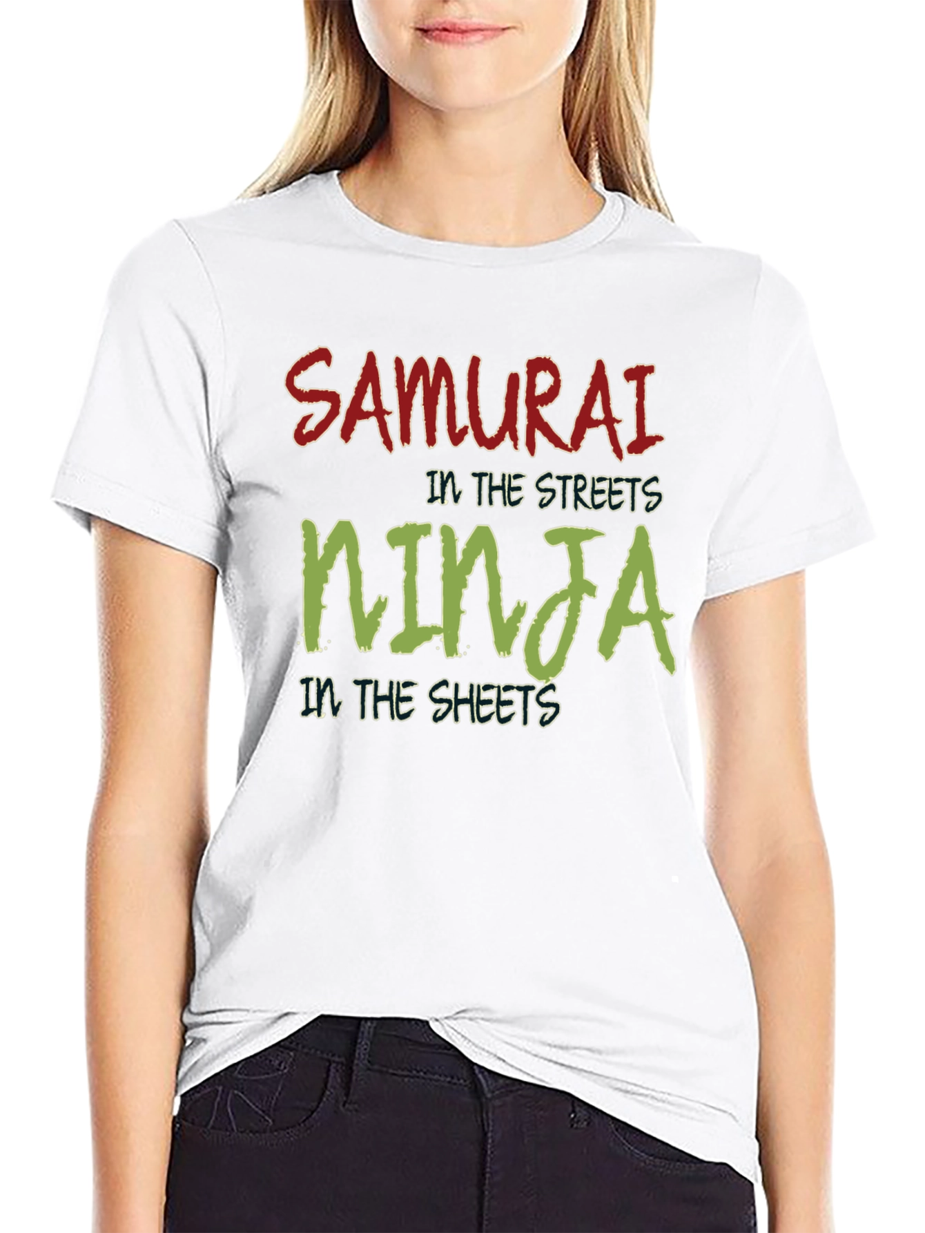 Black Samurai Ninja Graphic T-Shirt - Novelty Streetwear view 9