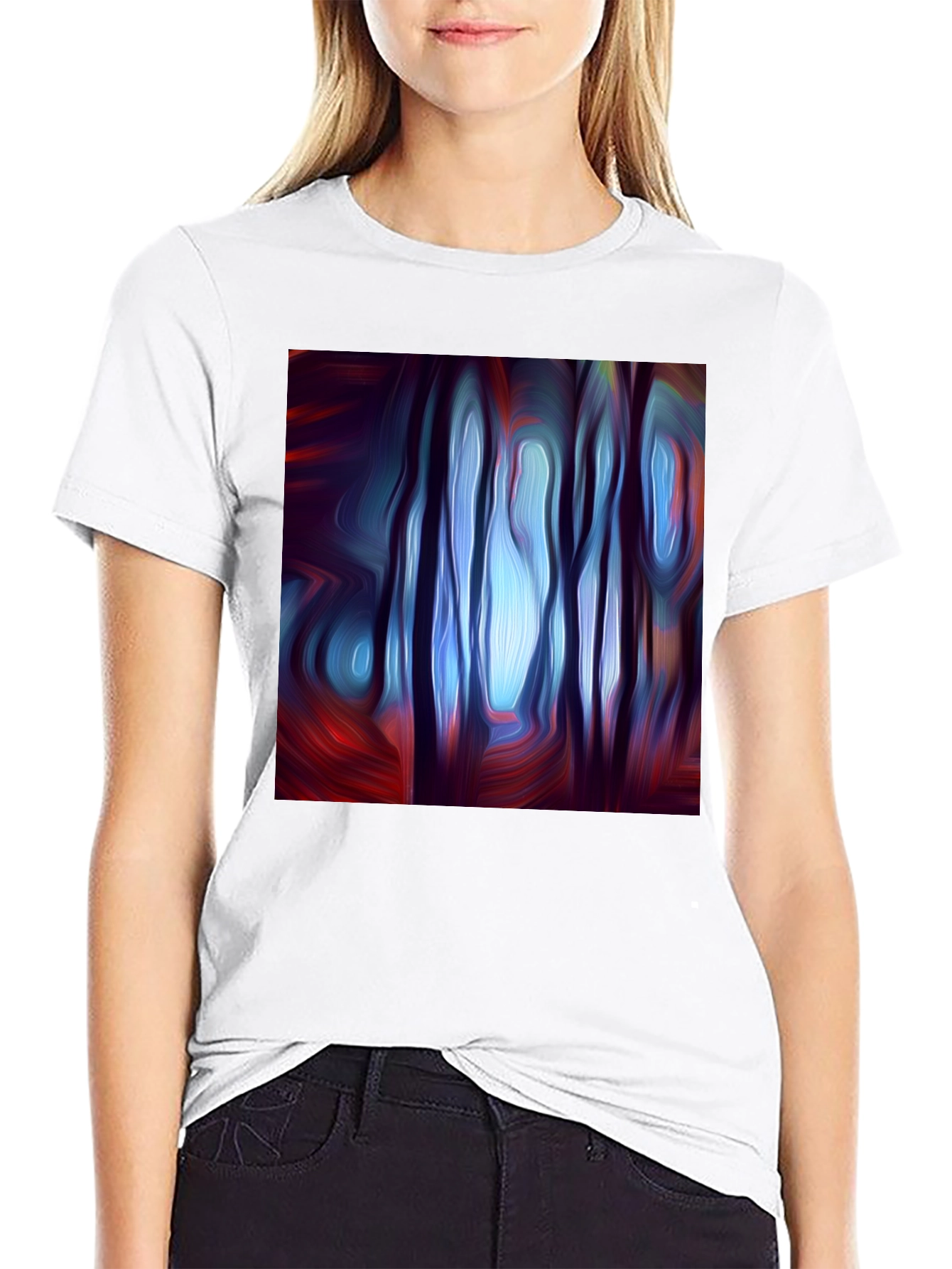 Black Abstract Forest Art T-Shirt view 9