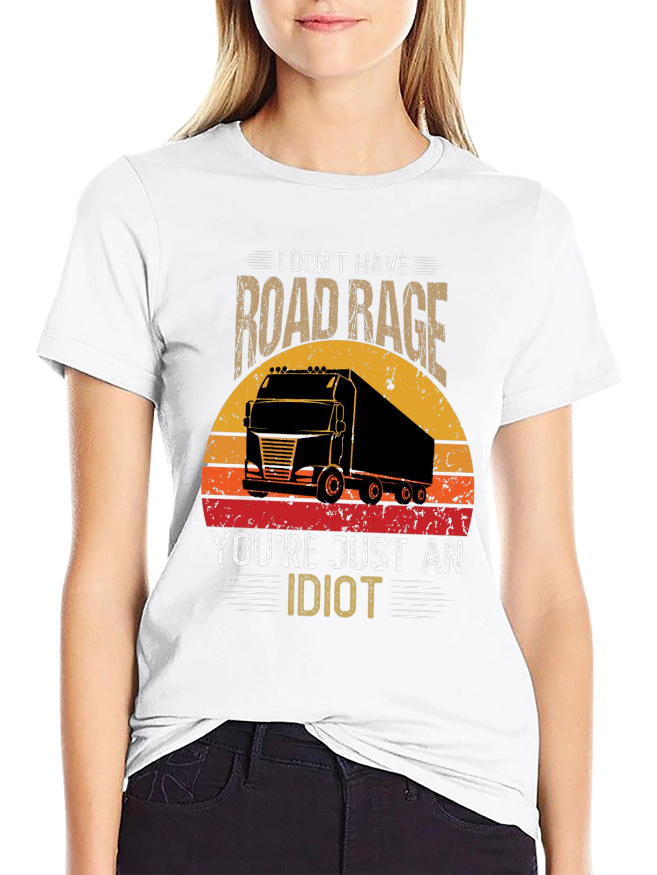 Black Road Rage Trucker T-Shirt - Funny Graphic Tee view 9
