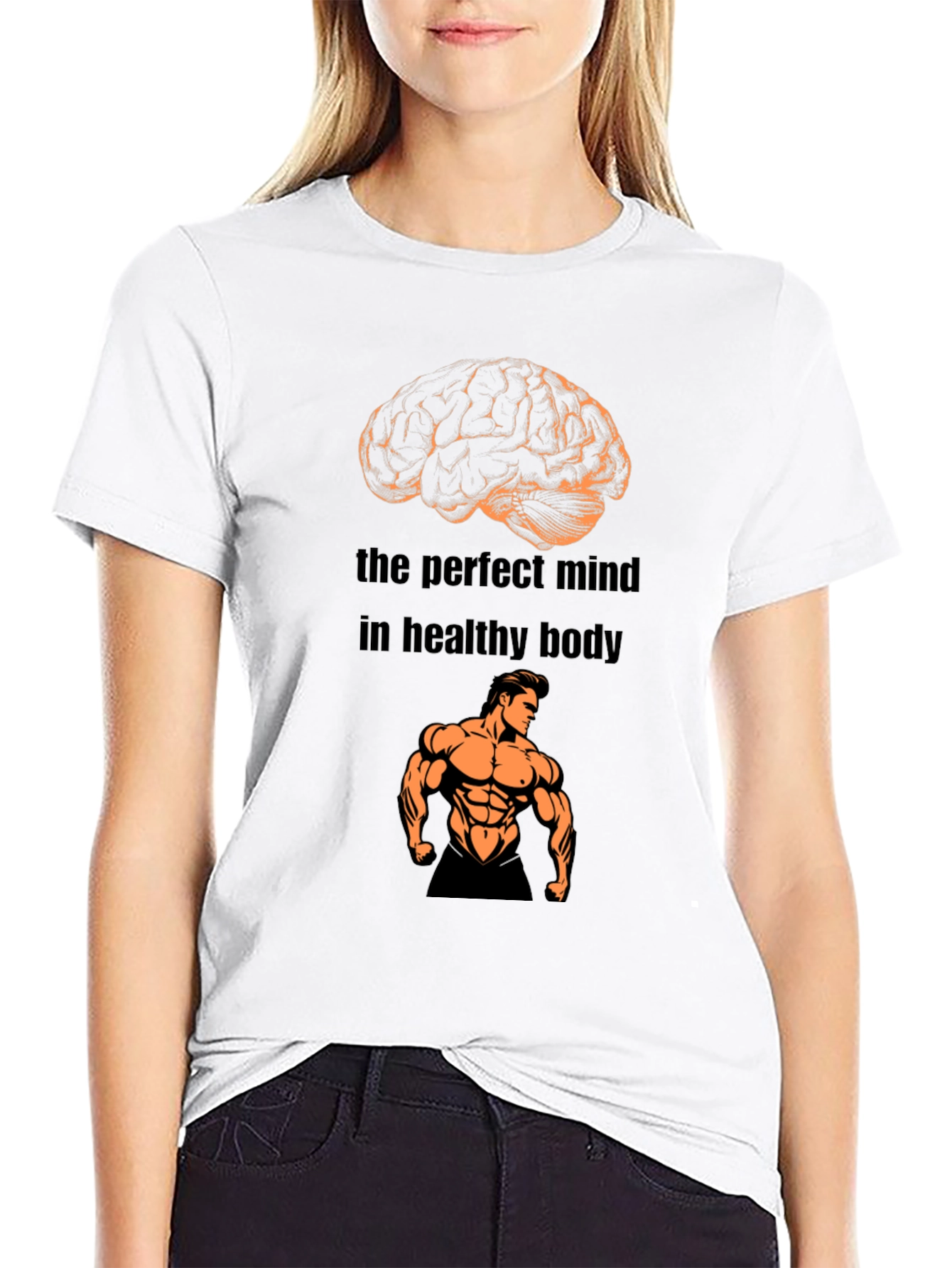 Black Mind & Body T-Shirt: The Perfect Mind in Healthy Body view 9