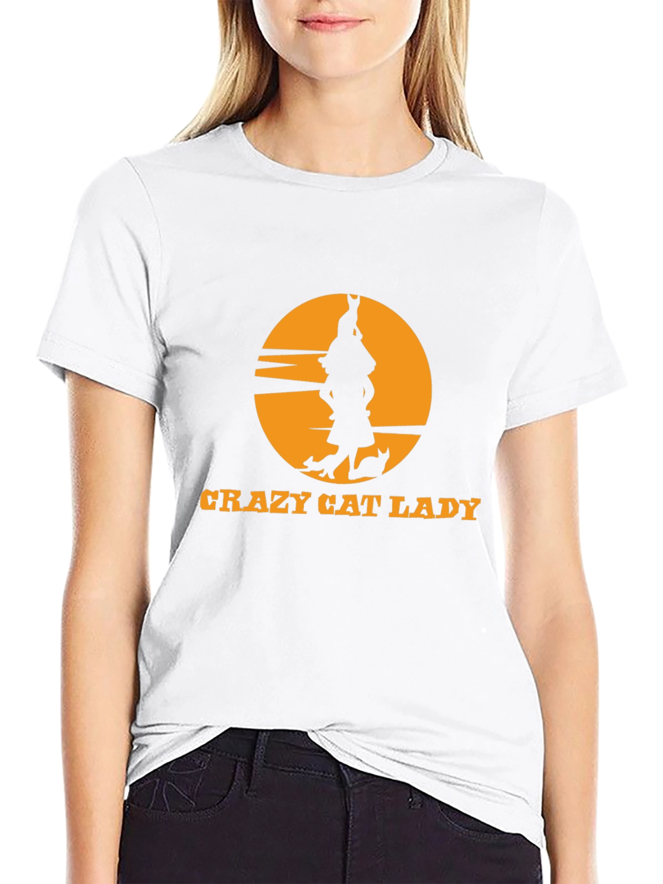 Black Crazy Cat Lady Black T-Shirt Novelty view 9