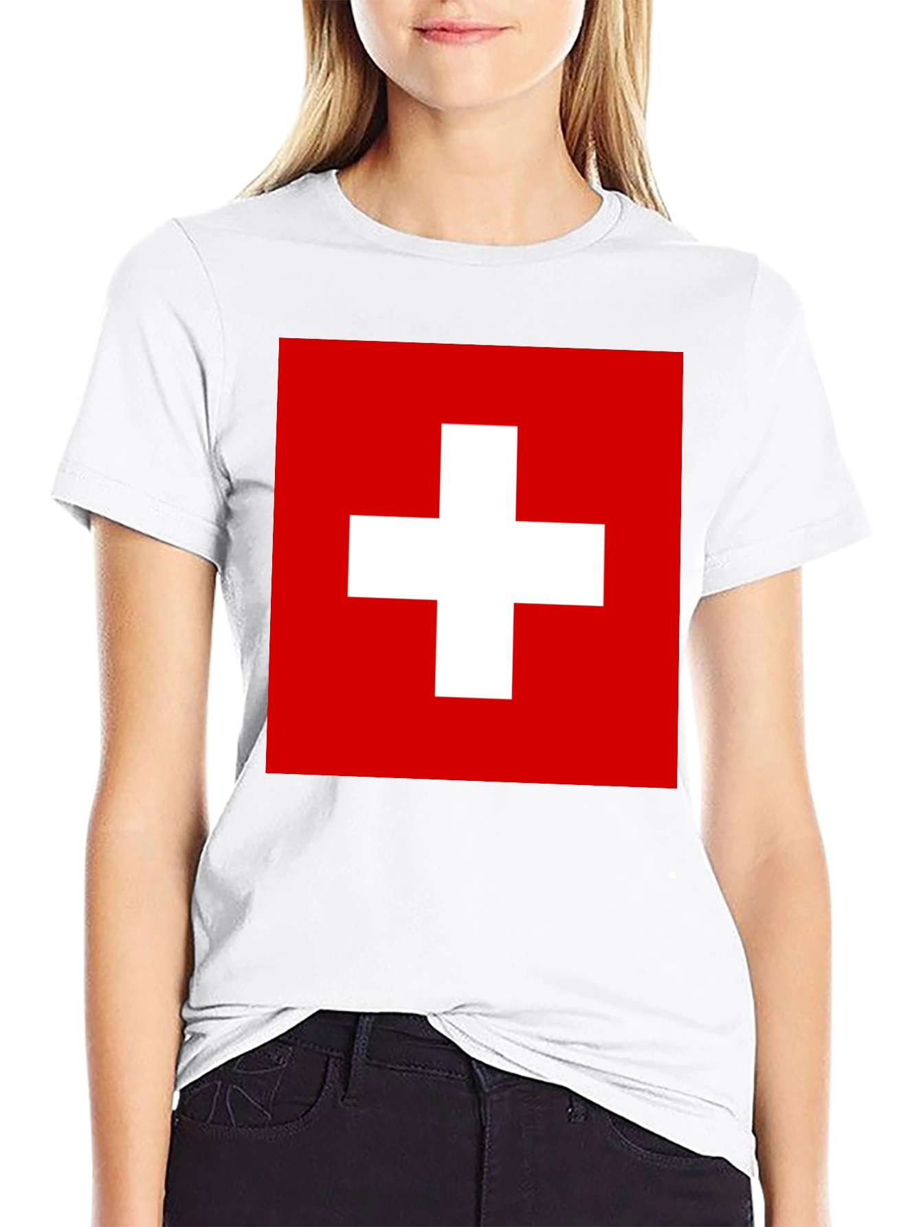 Black Switzerland Flag T-Shirt view 9