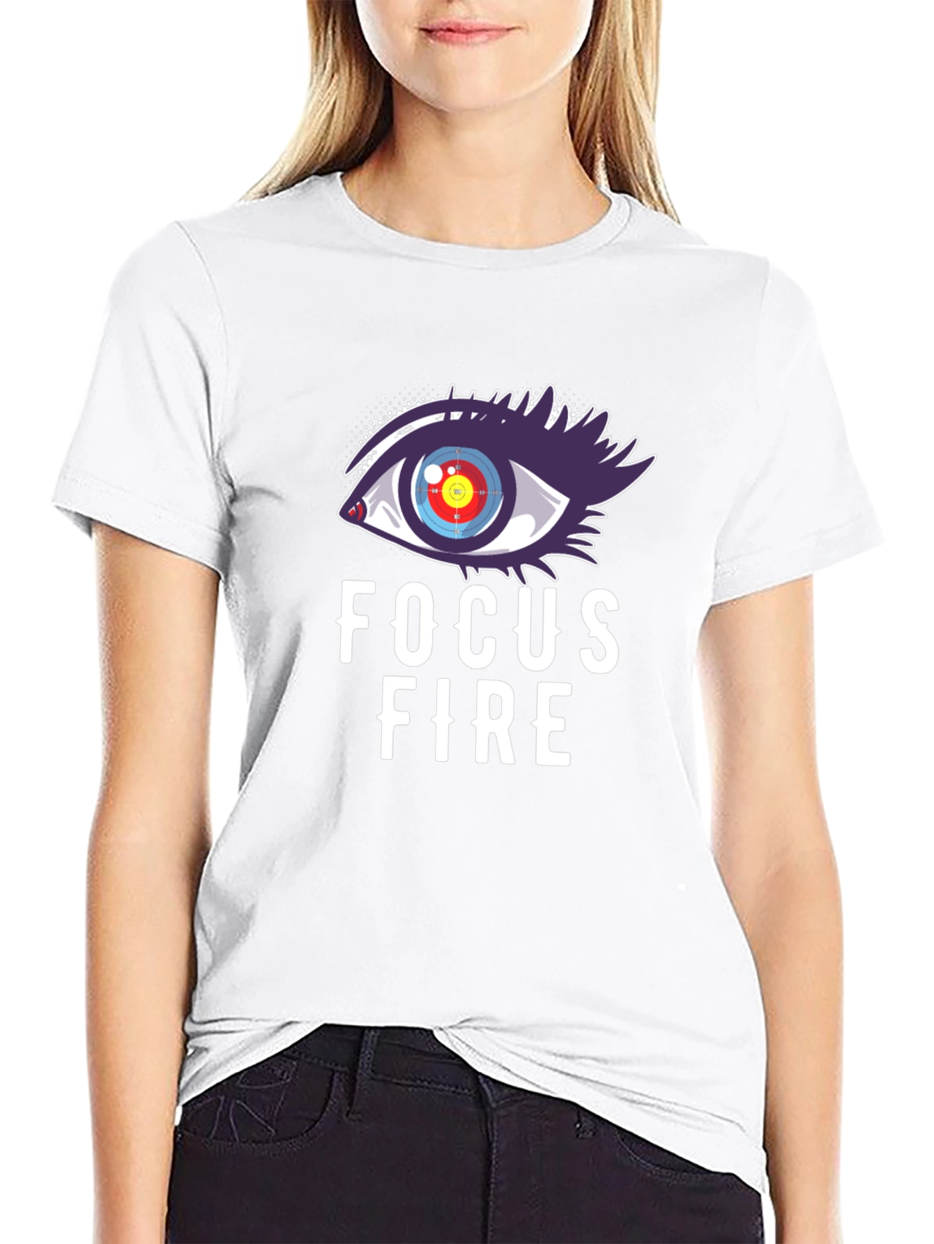 Black Focus Fire Graphic Tee - Eye Target T-Shirt view 9
