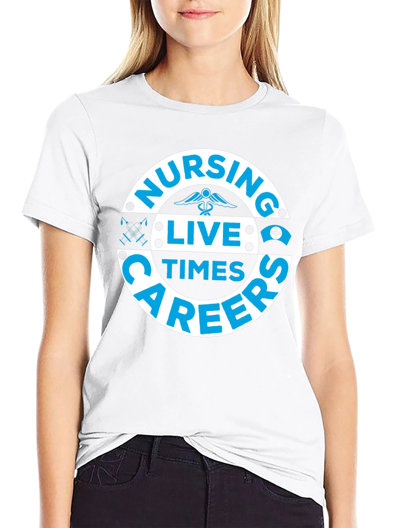 Black Nursing Live Times Career Tee - Black view 9