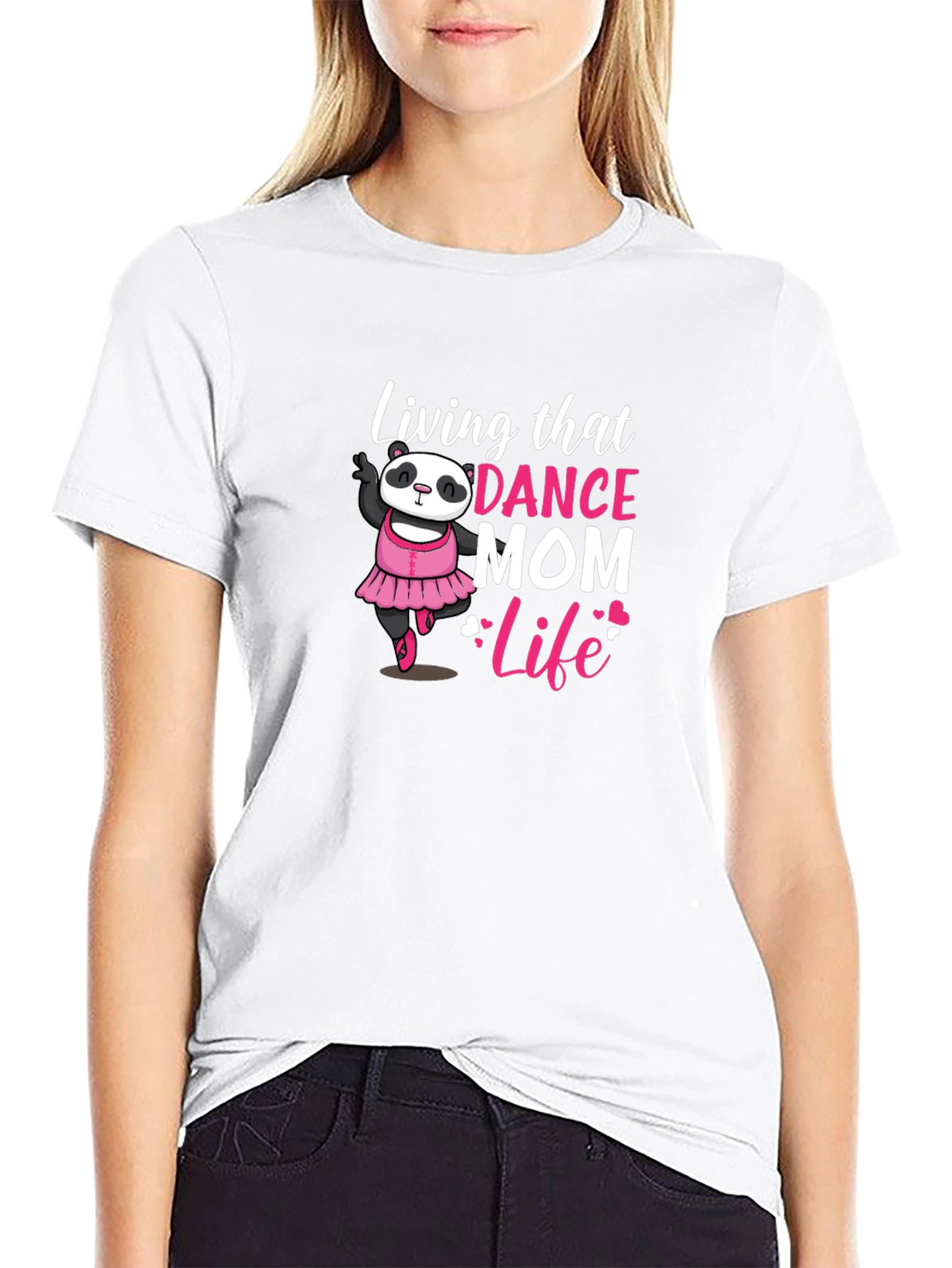 Black Dance Mom Life Panda Bear T-Shirt view 9