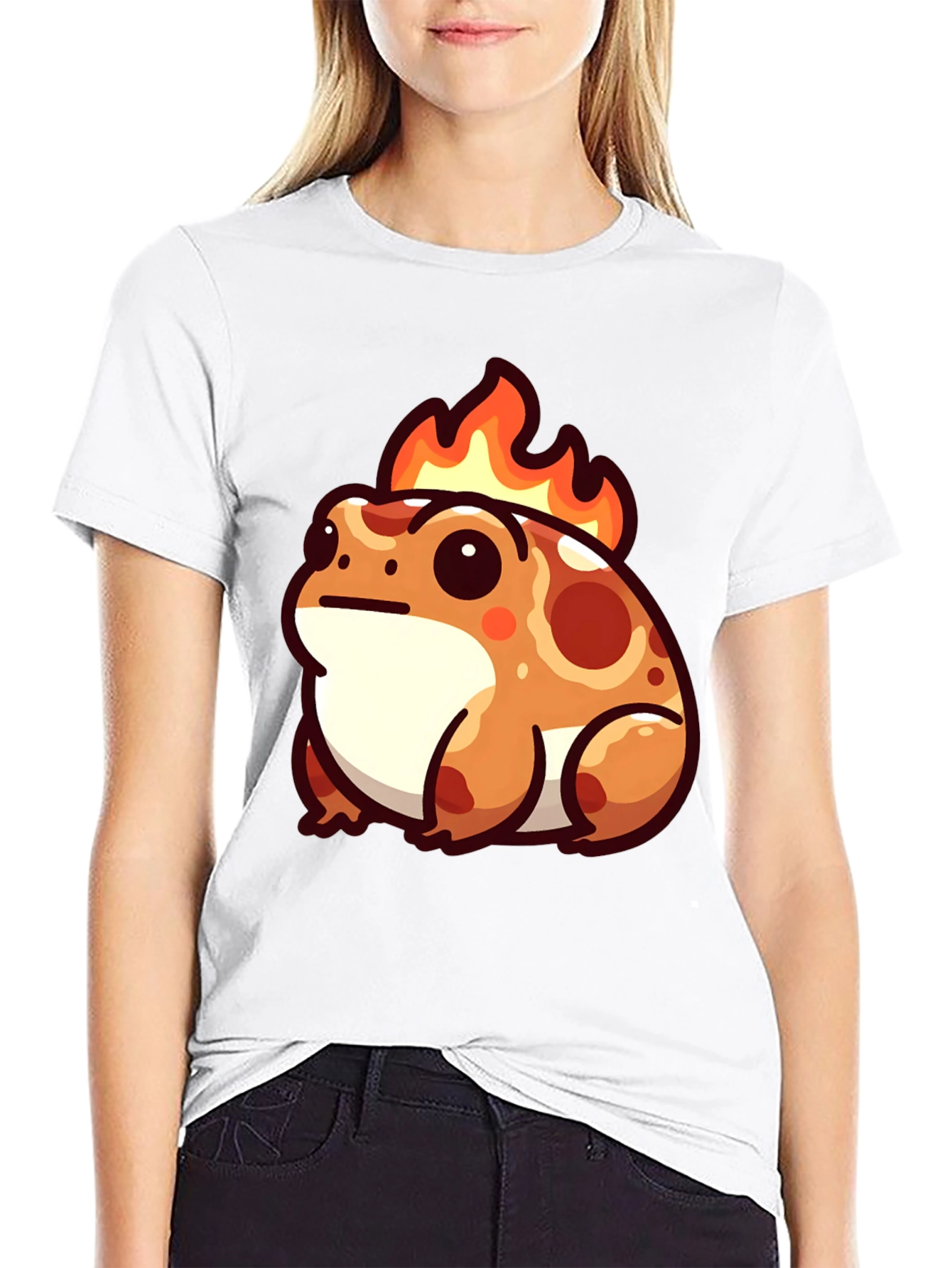 Black Flaming Frog T-Shirt - Fun Graphic Tee view 9