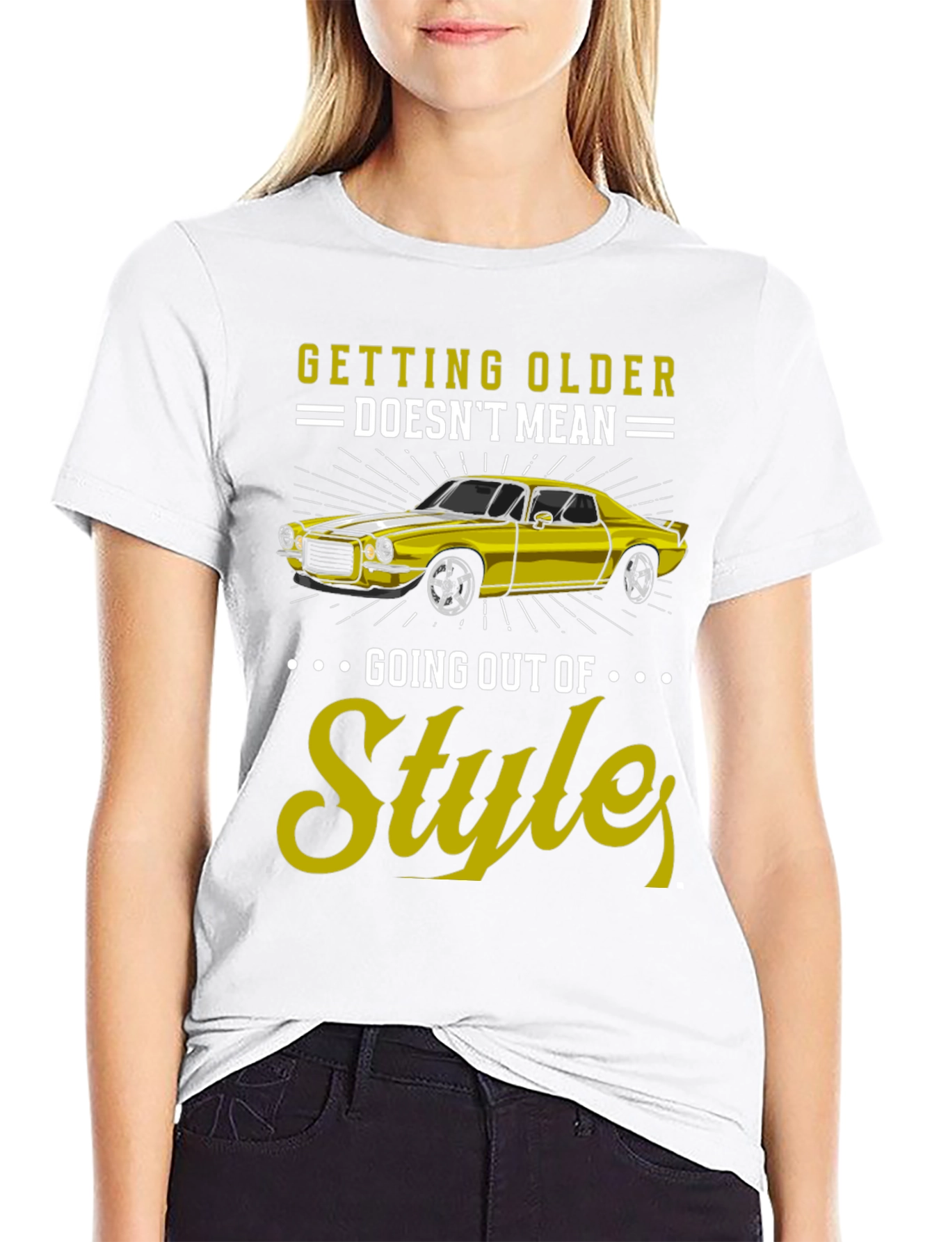 Black Getting Older Doesn't Mean Going Out of Style Graphic Tee view 9