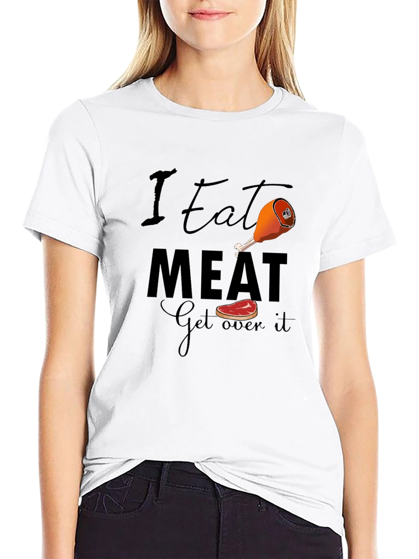 Black I Eat Meat Graphic Tee - Funny Meat Lover T-Shirt view 9