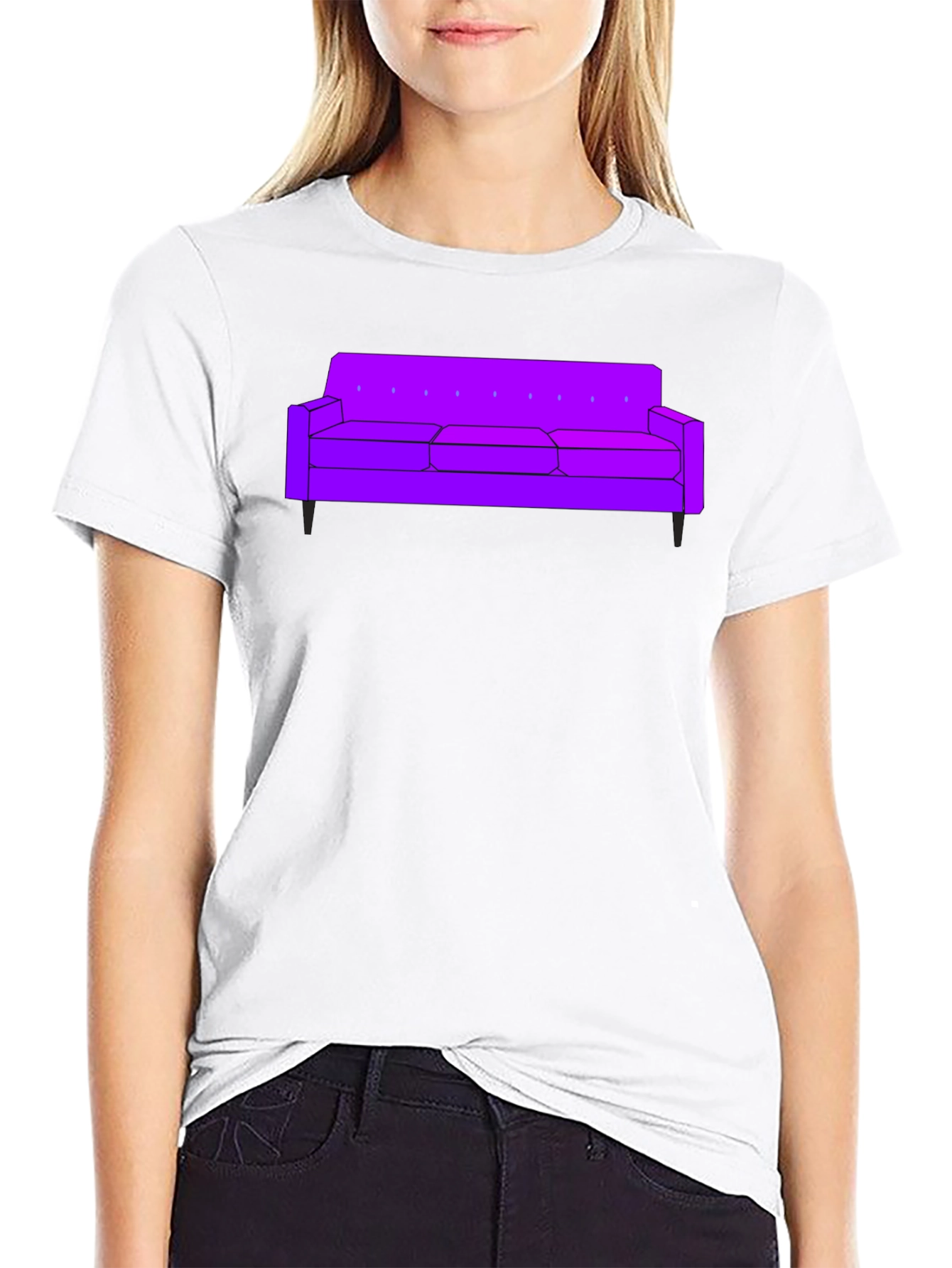 Black Purple Couch Graphic Tee - Modern Comfort view 9