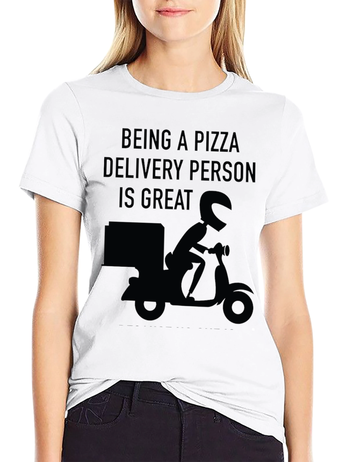 Black Pizza Delivery T-Shirt - Great Food Service Apparel view 9