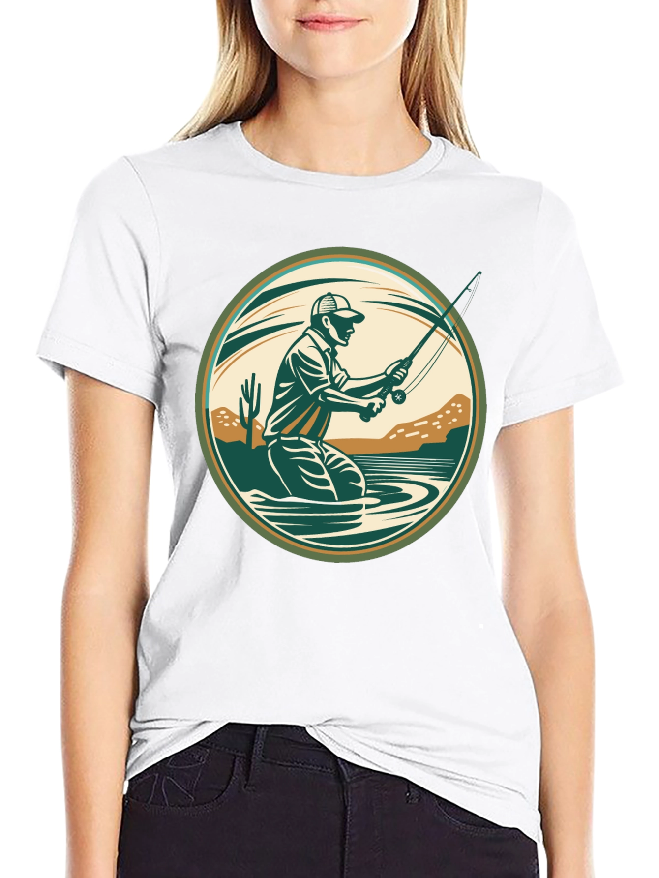 Black Fishing T-Shirt - Outdoor Adventure Design view 9