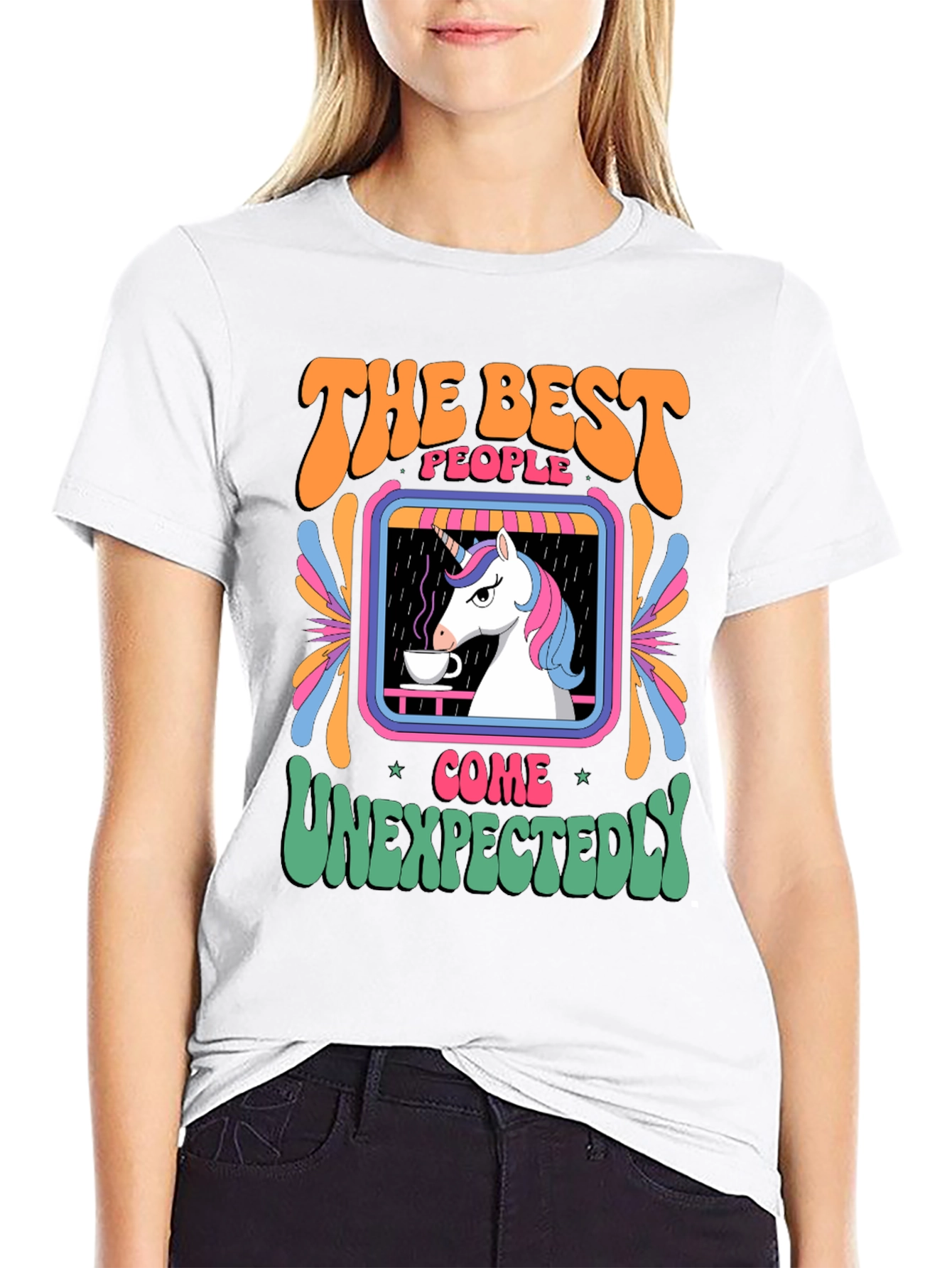Black Unicorn Coffee T-Shirt - Best People Come Unexpectedly view 9