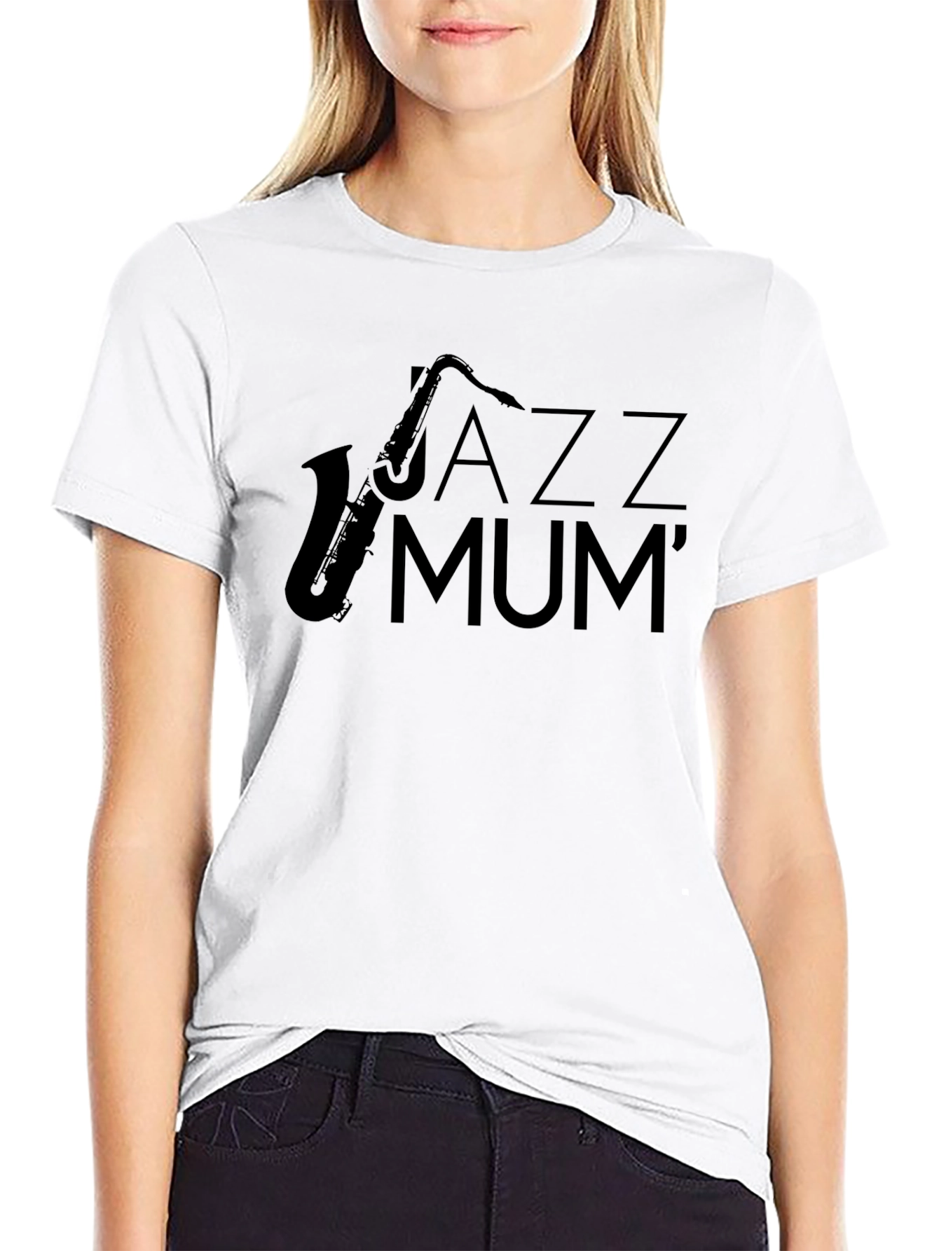 Black Jazz Mum Black T-Shirt - Stylish Music Lover Apparel view 9