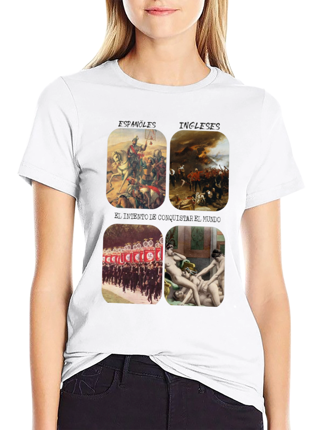 Black Controversial Graphic Print T-Shirt view 9