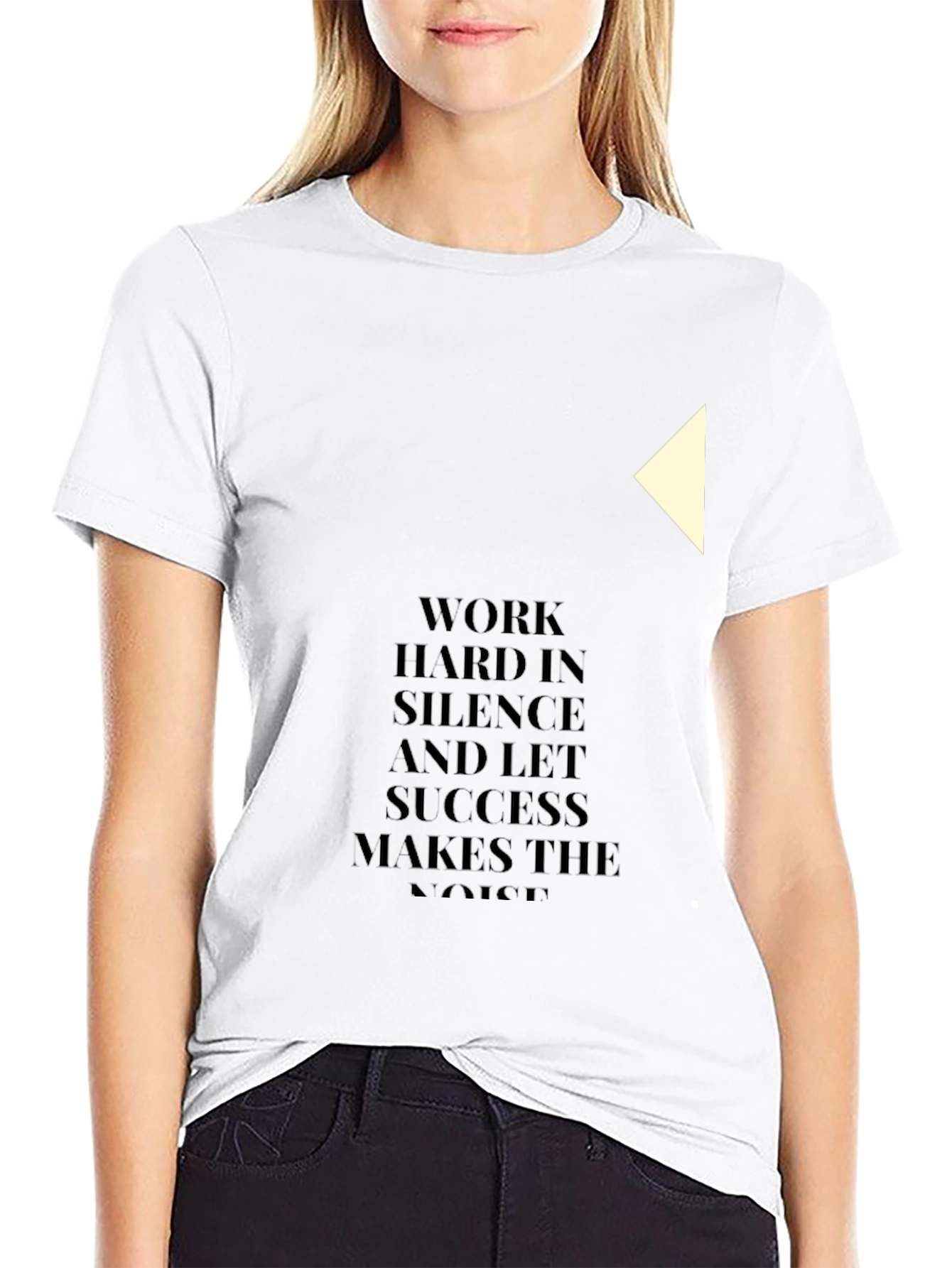 Black Motivational Black T-Shirt - Work Hard in Silence view 9