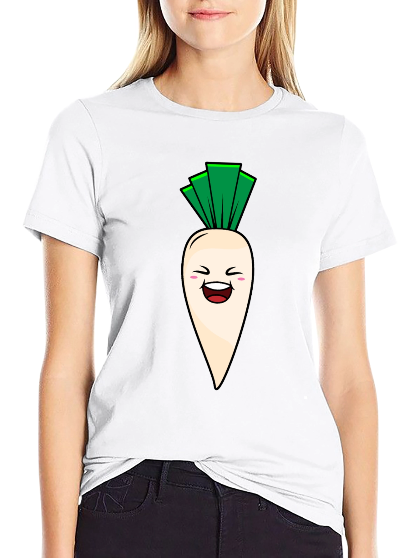 Black Funny Radish Graphic T-Shirt - Unisex view 9