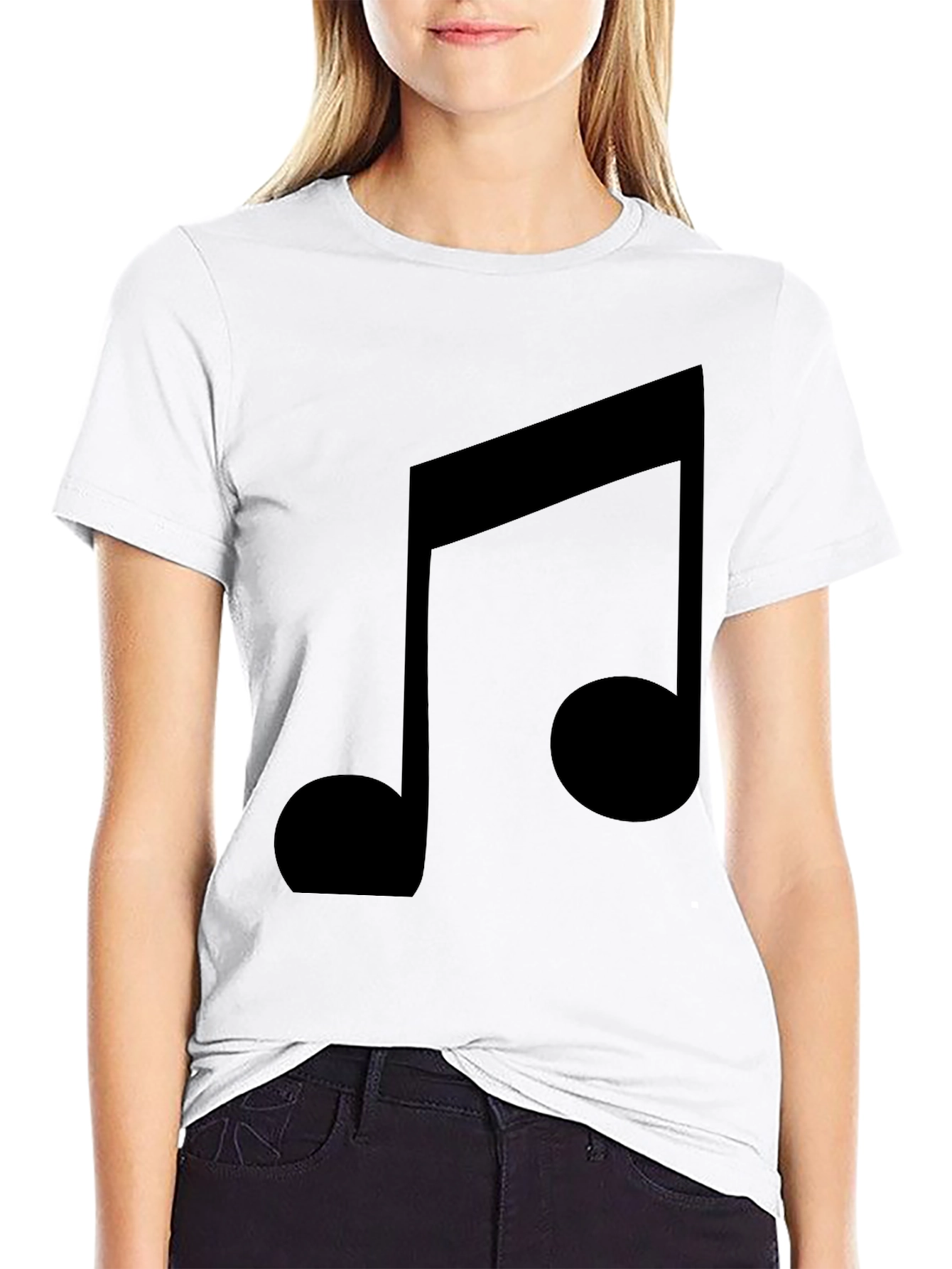 Black Musical Note Graphic Black T-Shirt view 9