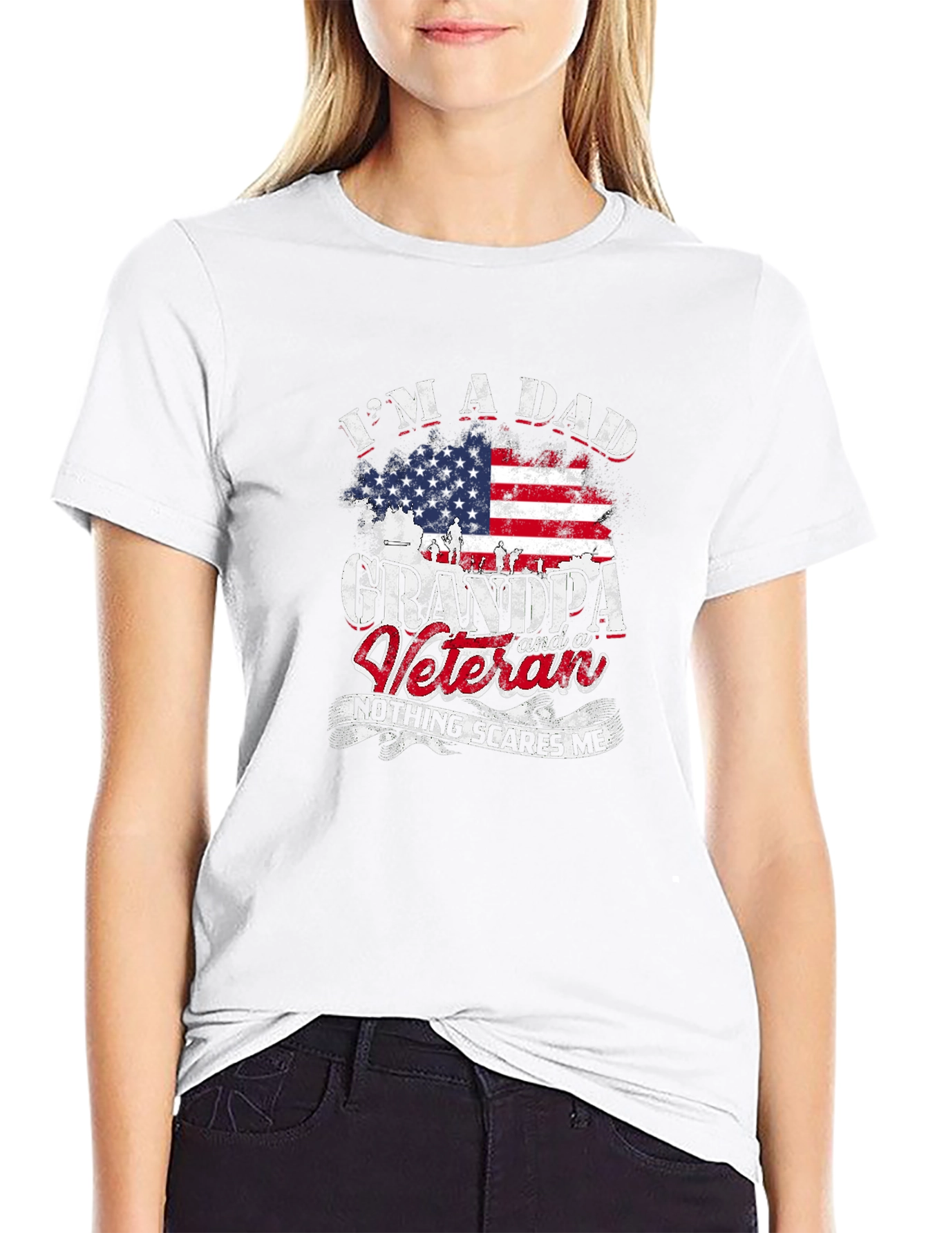 Black Dad Grandpa Veteran Graphic T-Shirt view 9