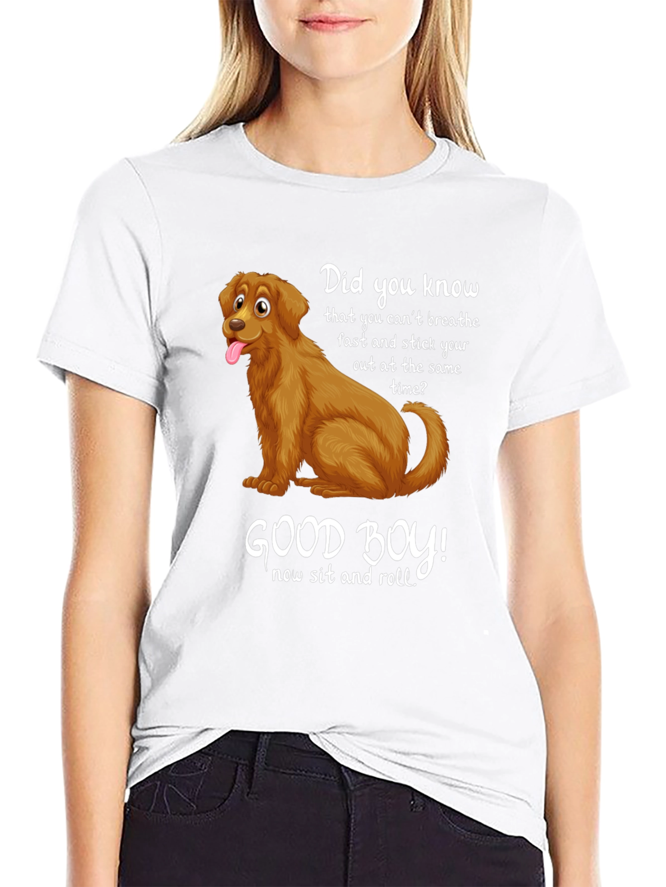Black Funny Dog T-Shirt: Good Boy Design view 9