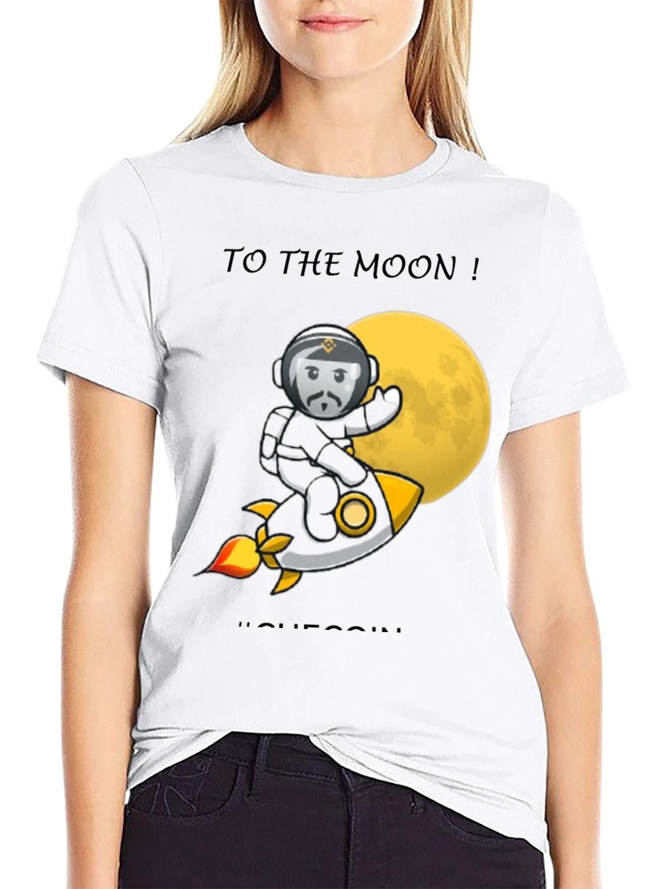 Black To the Moon T-Shirt | Crypto Tee | Black view 9