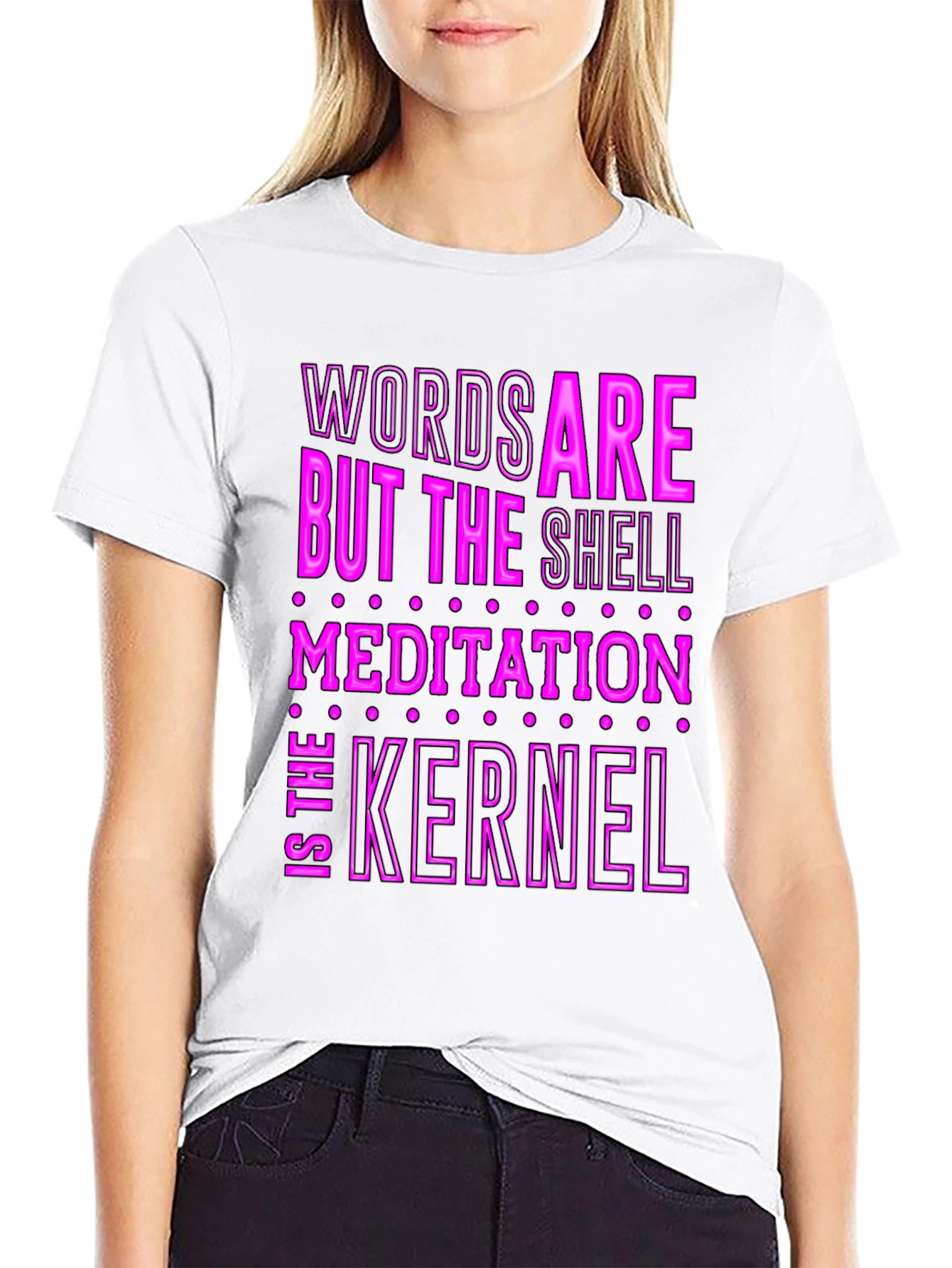 Black Words Are The Shell Meditation Kernel T-Shirt view 9