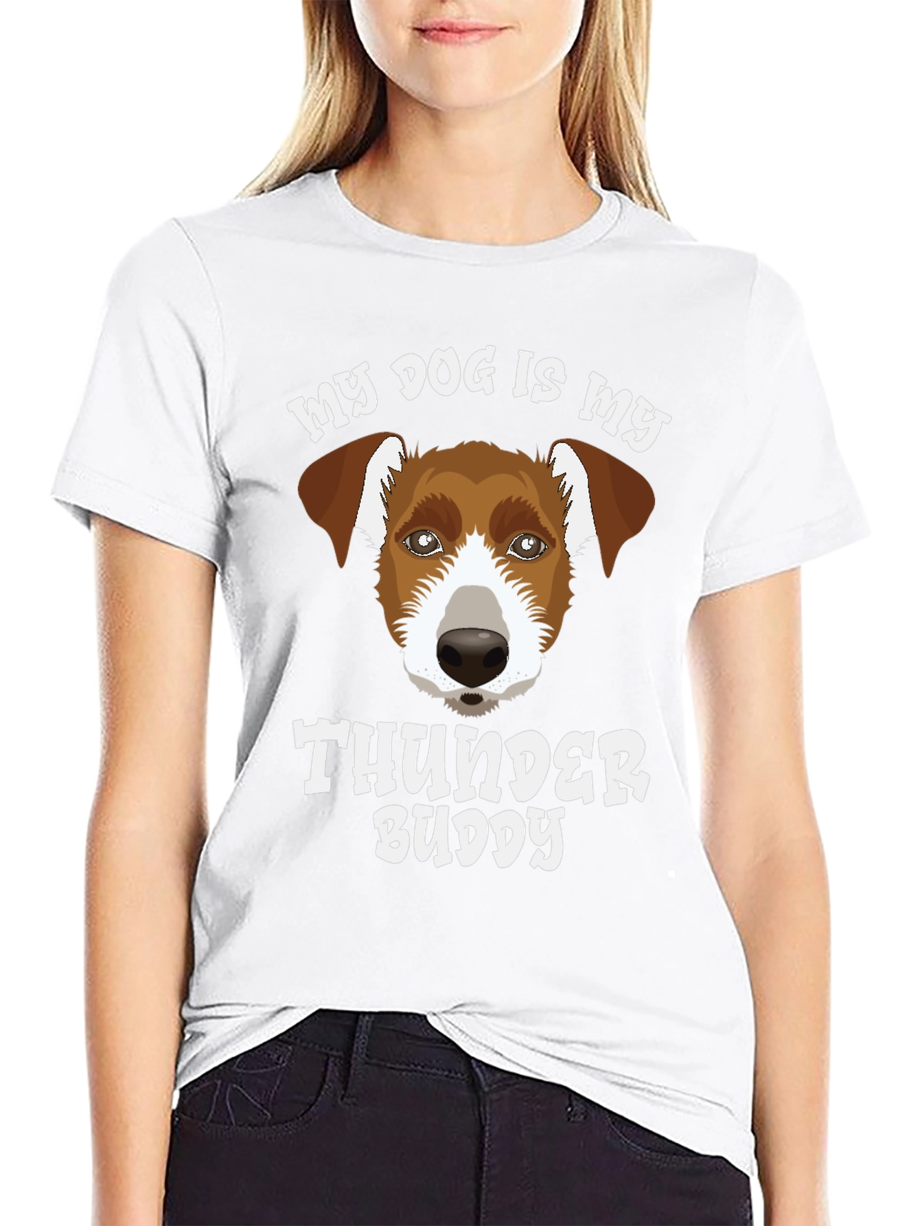 Black Dog Lover T-Shirt - My Dog Is My Thunder Buddy view 9