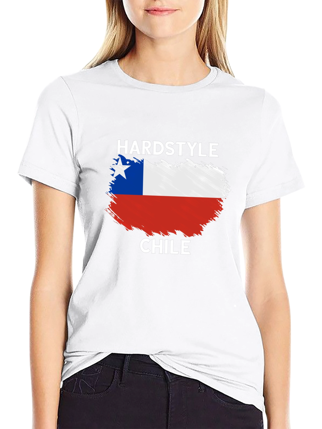 Black Hardstyle Chile Flag T-Shirt view 9