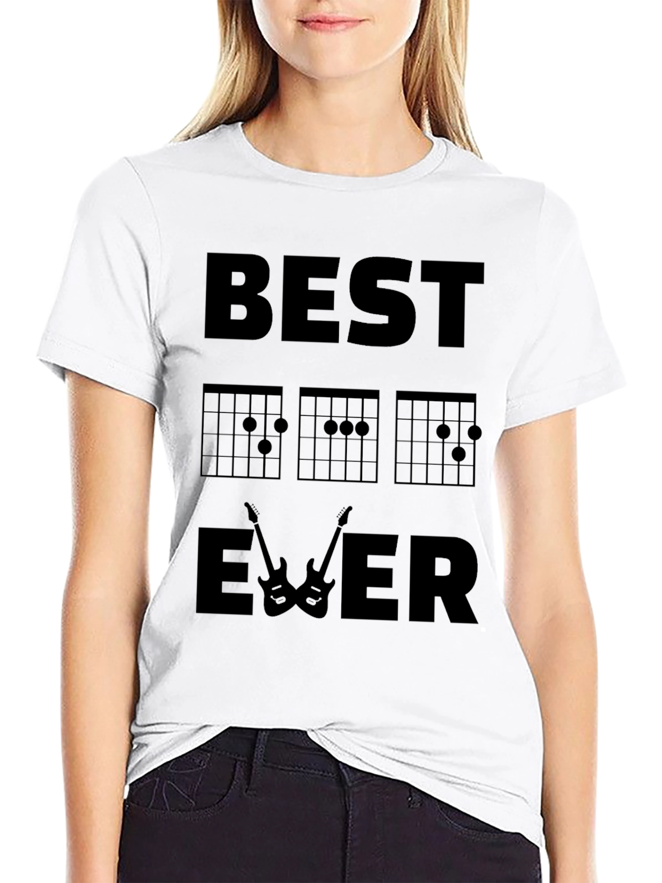 Black Best Guitar Chords Ever T-Shirt view 9