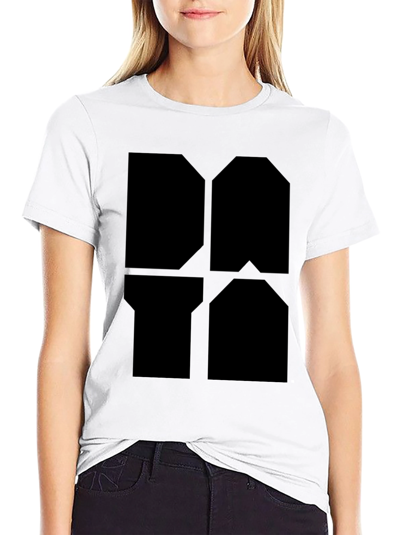 Black Geometric Black Graphic Tee - Modern Style view 9